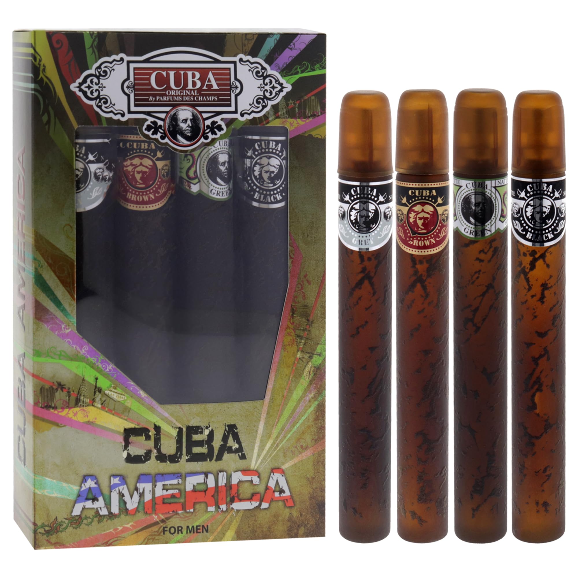 CUBA AMERICA 4-Piece SET – 4x35 ml (Black, Brown, Green, Grey)