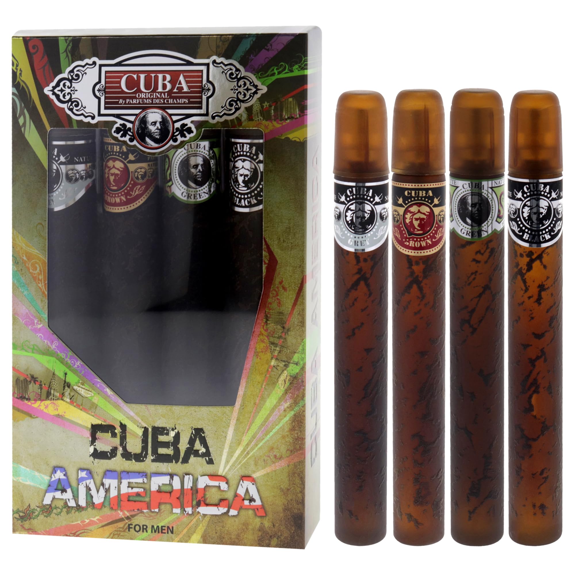 CUBA AMERICA 4-Piece SET – 4x35 ml (Black, Brown, Green, Grey)