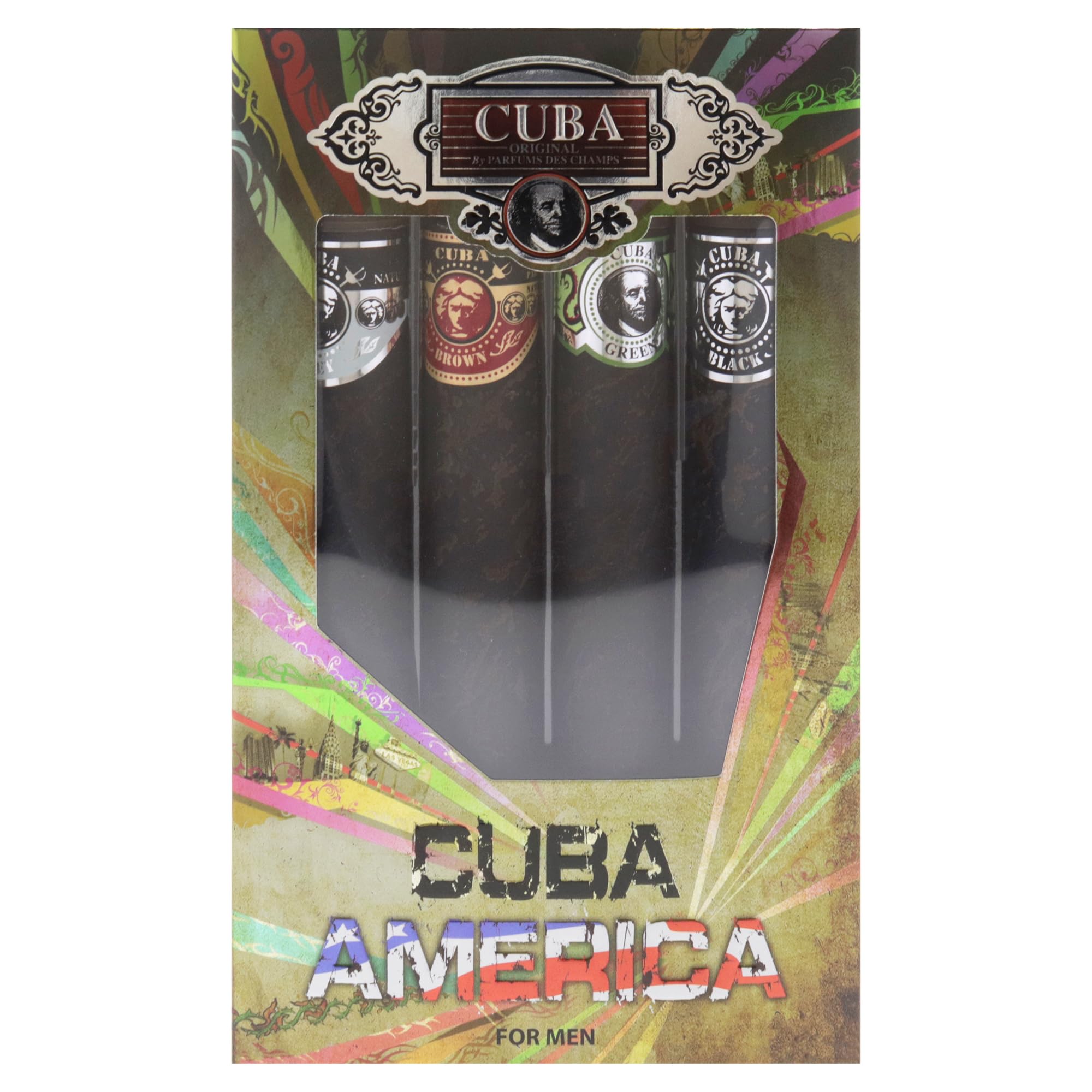 CUBA AMERICA 4-Piece SET – 4x35 ml (Black, Brown, Green, Grey)