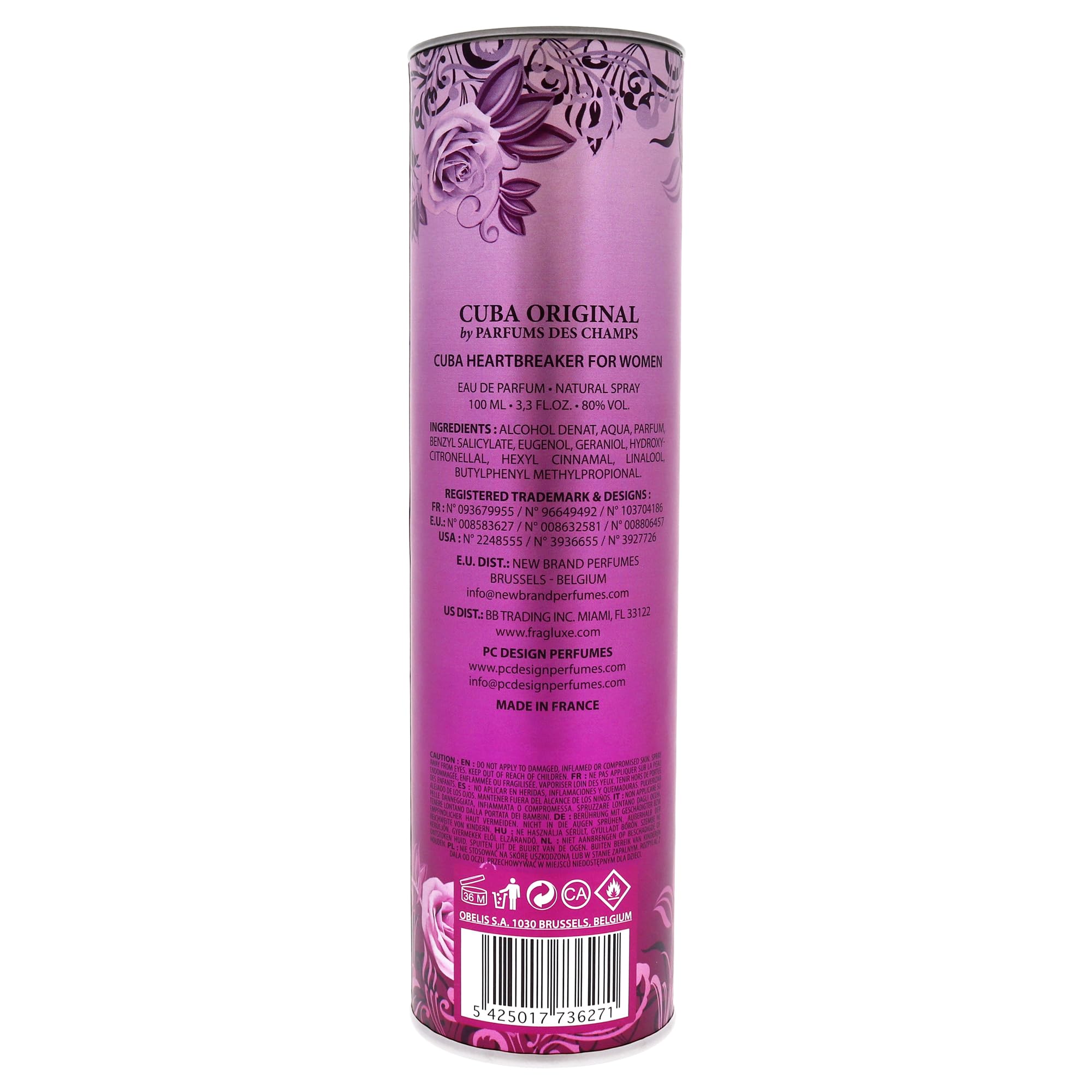 Cuba Heartbreaker Eau de Parfum Spray for Women – 3.3 oz / 100 ml