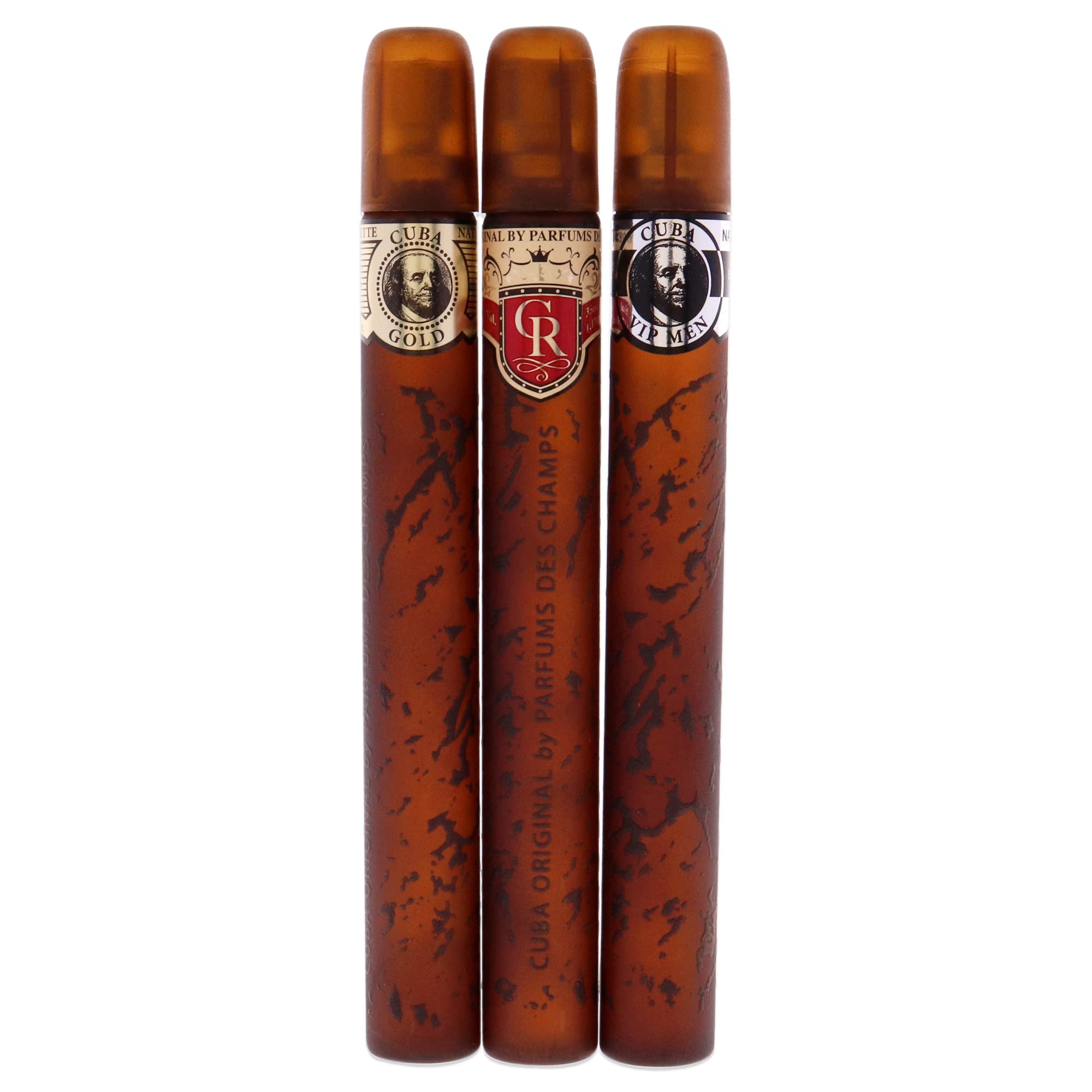 Cuba Trio Best 1 Gift Set — 3 × 1.17 oz EDTs in Gold, VIP, Royal for Men