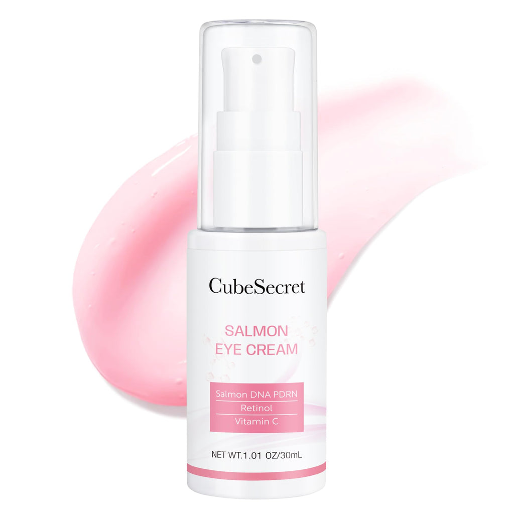 CubeSecret Salmon DNA PDRN Pink Peptide Eye Serum – Moisturizing Eye Treatment for Radiance, Elasticity & Even Tone | 30 ml