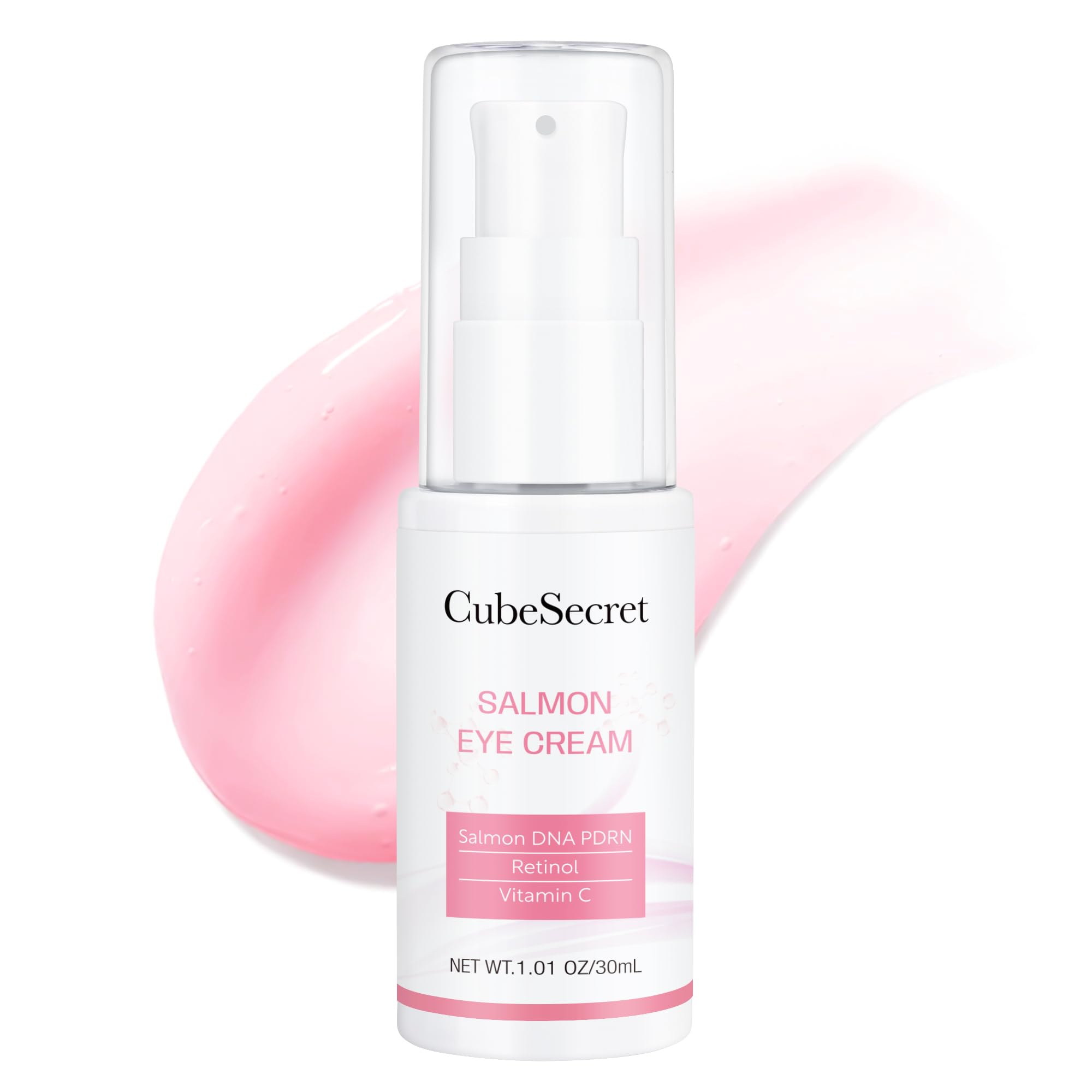 CubeSecret Salmon DNA PDRN Pink Peptide Eye Serum – Moisturizing Eye Treatment for Radiance, Elasticity & Even Tone | 30 ml