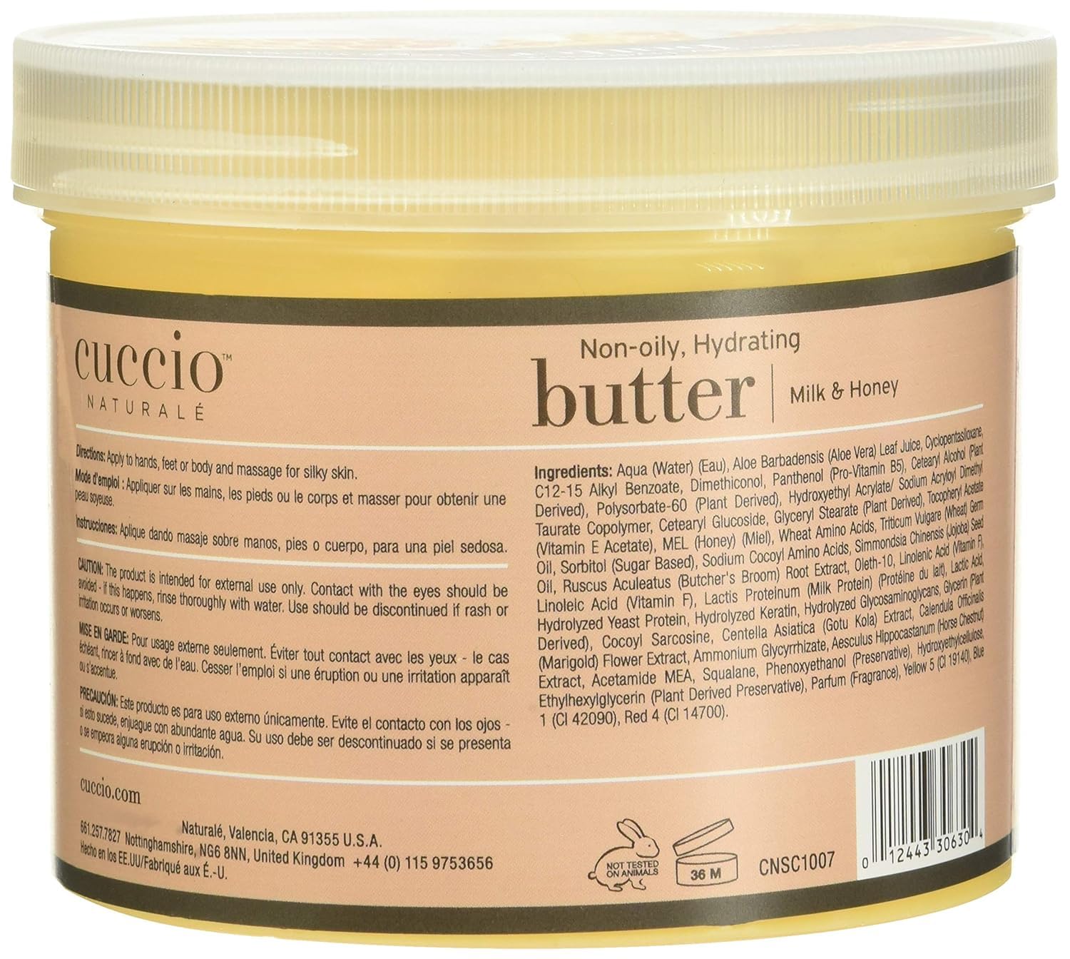 Cuccio Naturale Milk and Honey Butter Blend – Ultra Moisturizing Cream for Hands, Feet, and Body – 26 oz