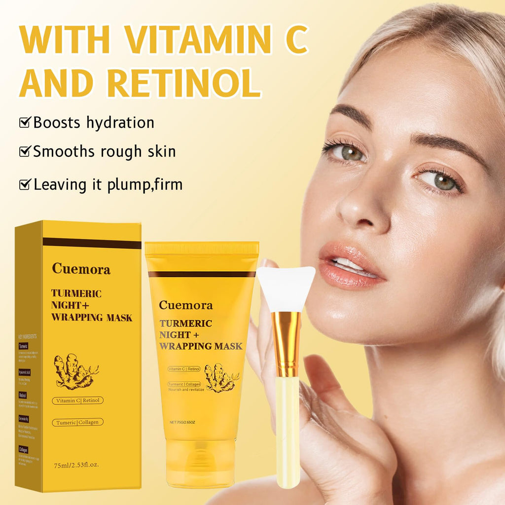 Cuemora Turmeric Overnight Mask with Bio-Collagen – Peel-Off Night Mask
