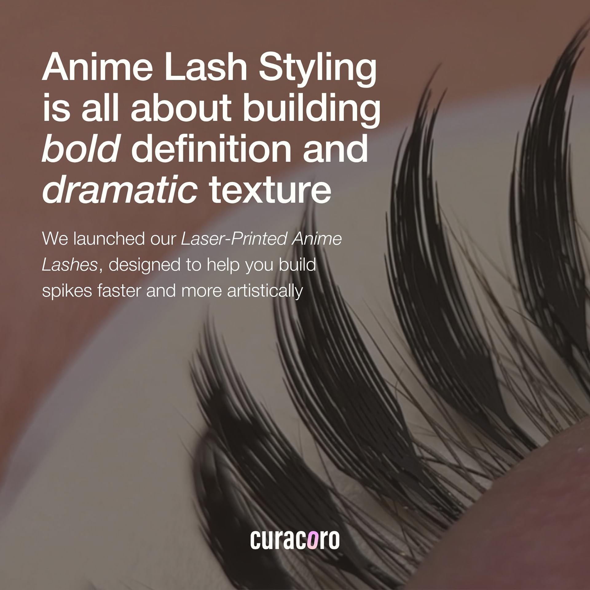 Curacoro Anime Feather Spike Lashes – Lightweight Premade Spikes LC Curl 7–16mm for Professionals