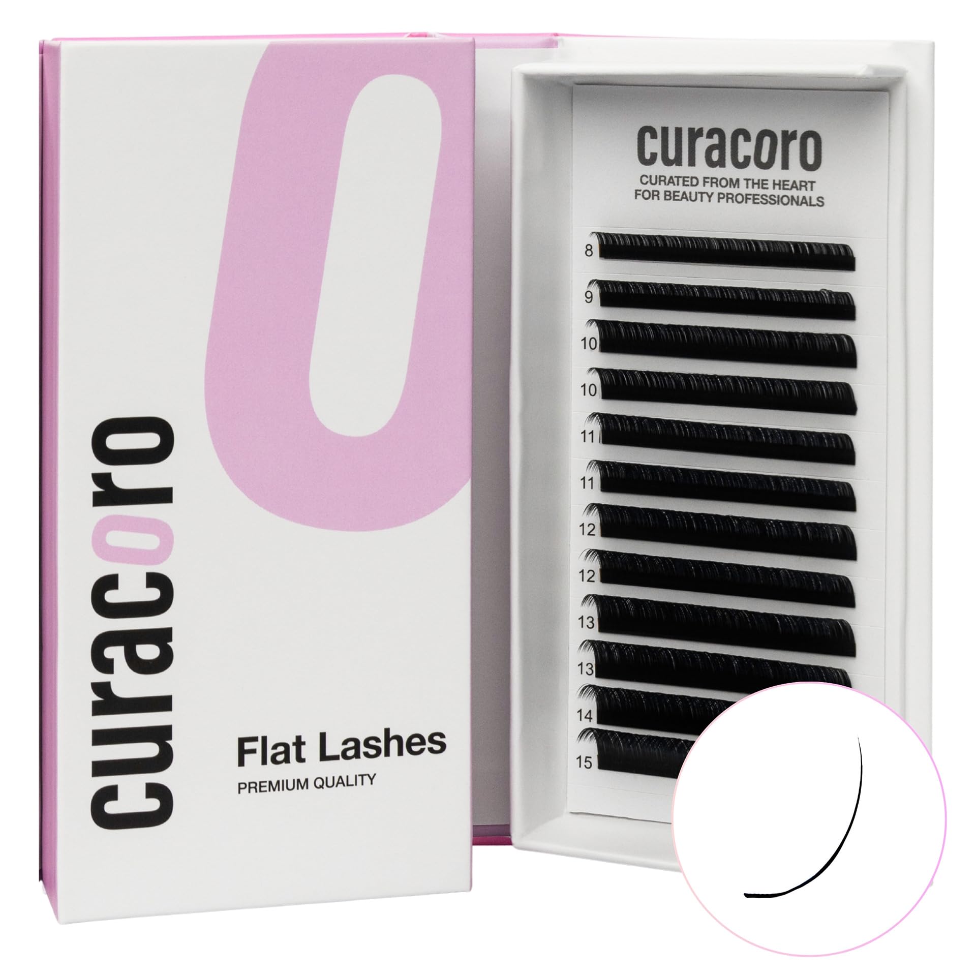 CURACORO Eclipse Flat Eyelashes Extension – Mixed 8-15mm, Ultra-Light, Cruelty-Free Synthetic Lashes