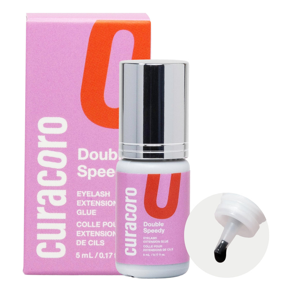 CURACORO Professional Eyelashes Glue – Extra-Strong Salon Adhesive for Trained Lash Technicians, Clear & Black, 0.17 fl oz, 0.5–3s Dry, 7–8 Week Retention