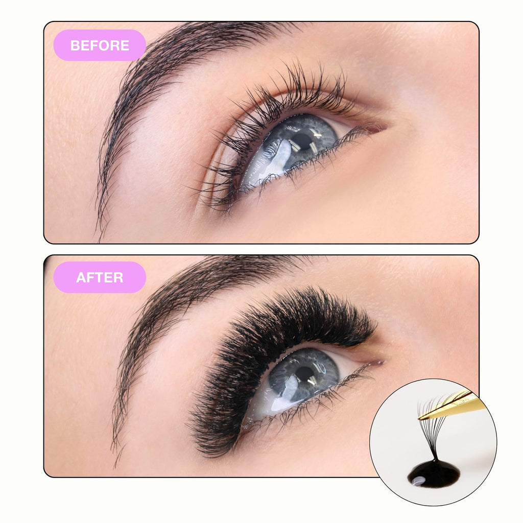 CURACORO Professional Eyelashes Glue – Extra-Strong Salon Adhesive for Trained Lash Technicians, Clear & Black, 0.17 fl oz, 0.5–3s Dry, 7–8 Week Retention