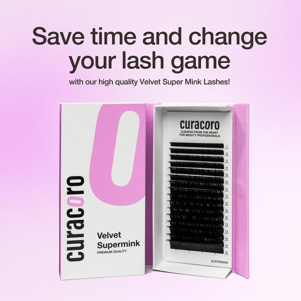 CURACORO Super Mink Eyelashes Extensions – 0.03–0.2mm, CC/D Curl, 7–15mm Mixed Tray