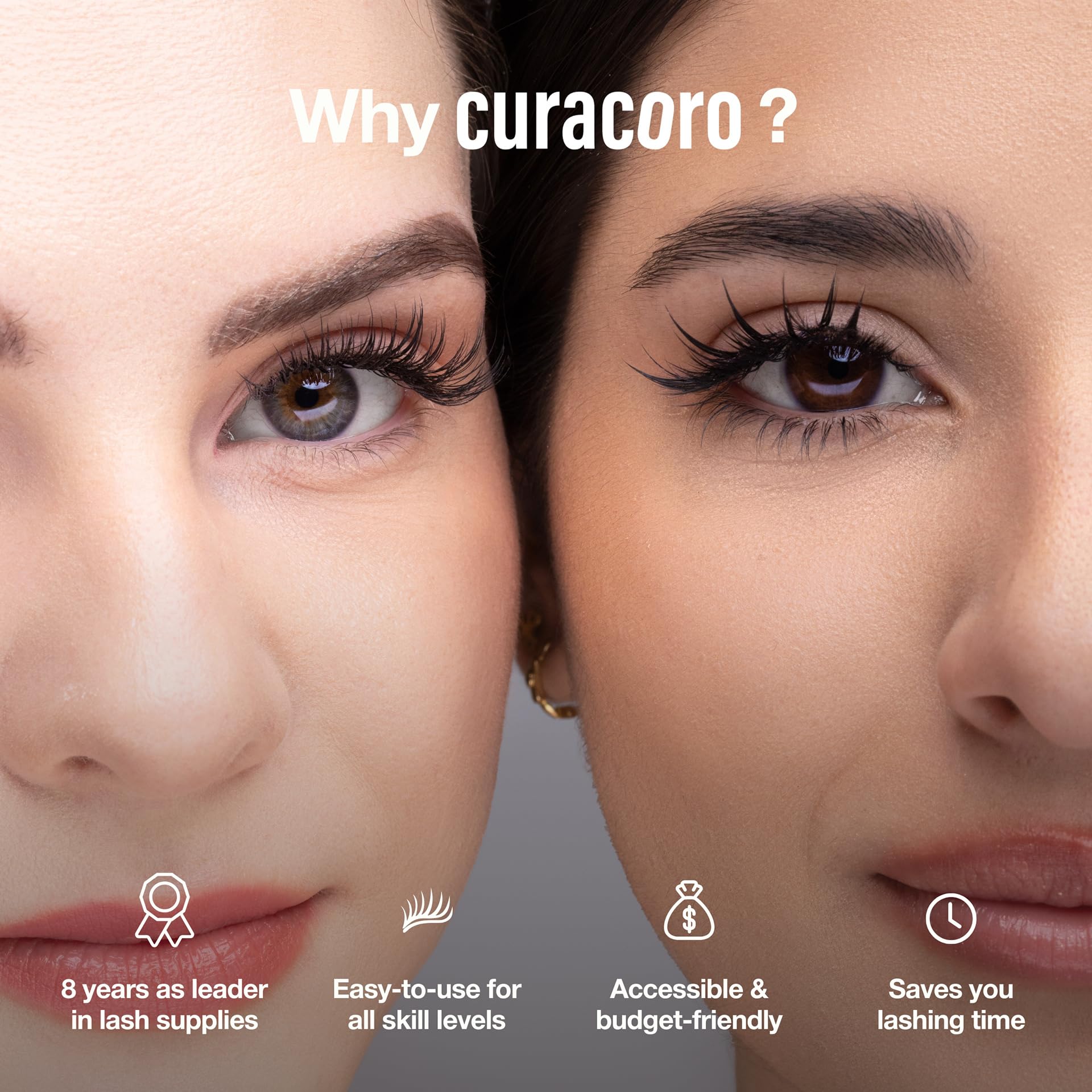 CURACORO Promade Mix 750 Fans – Handmade Volume Lashes, 5D–12D, C/CC/D Curl, 0.03–0.1mm, 9–18mm Lengths