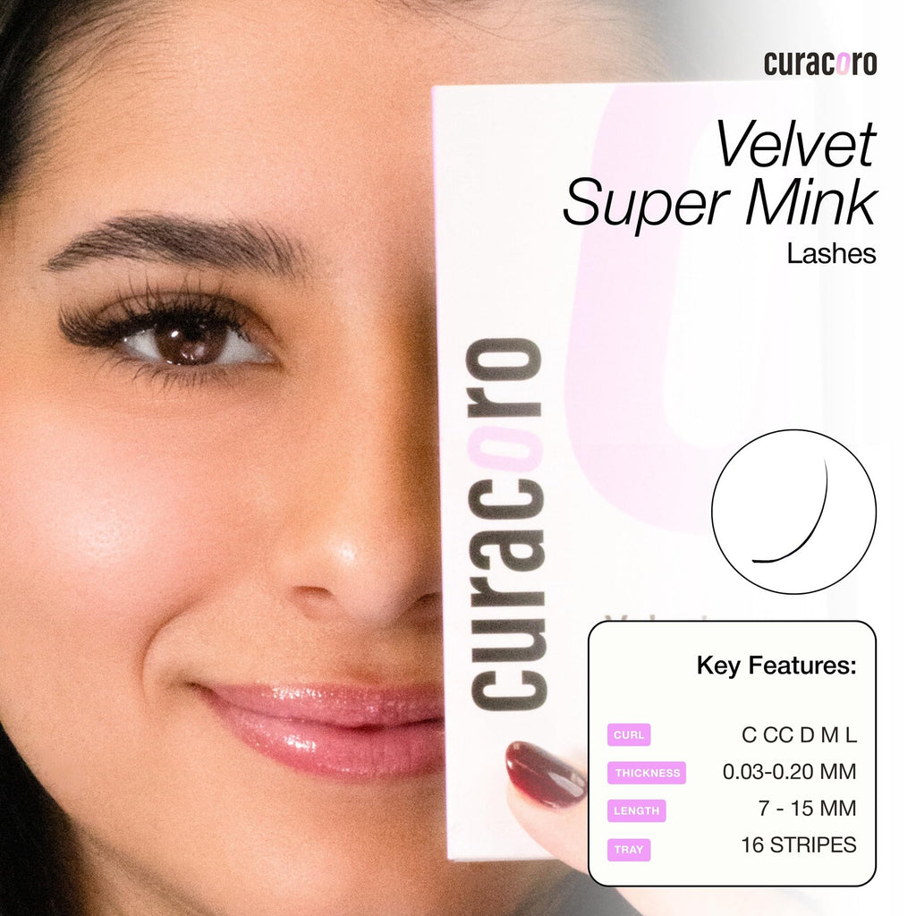 Curacoro Super Mink Eyelashes Extensions – 0.03–0.2mm, C/CC/D Curl, 7–15mm Mixed Tray
