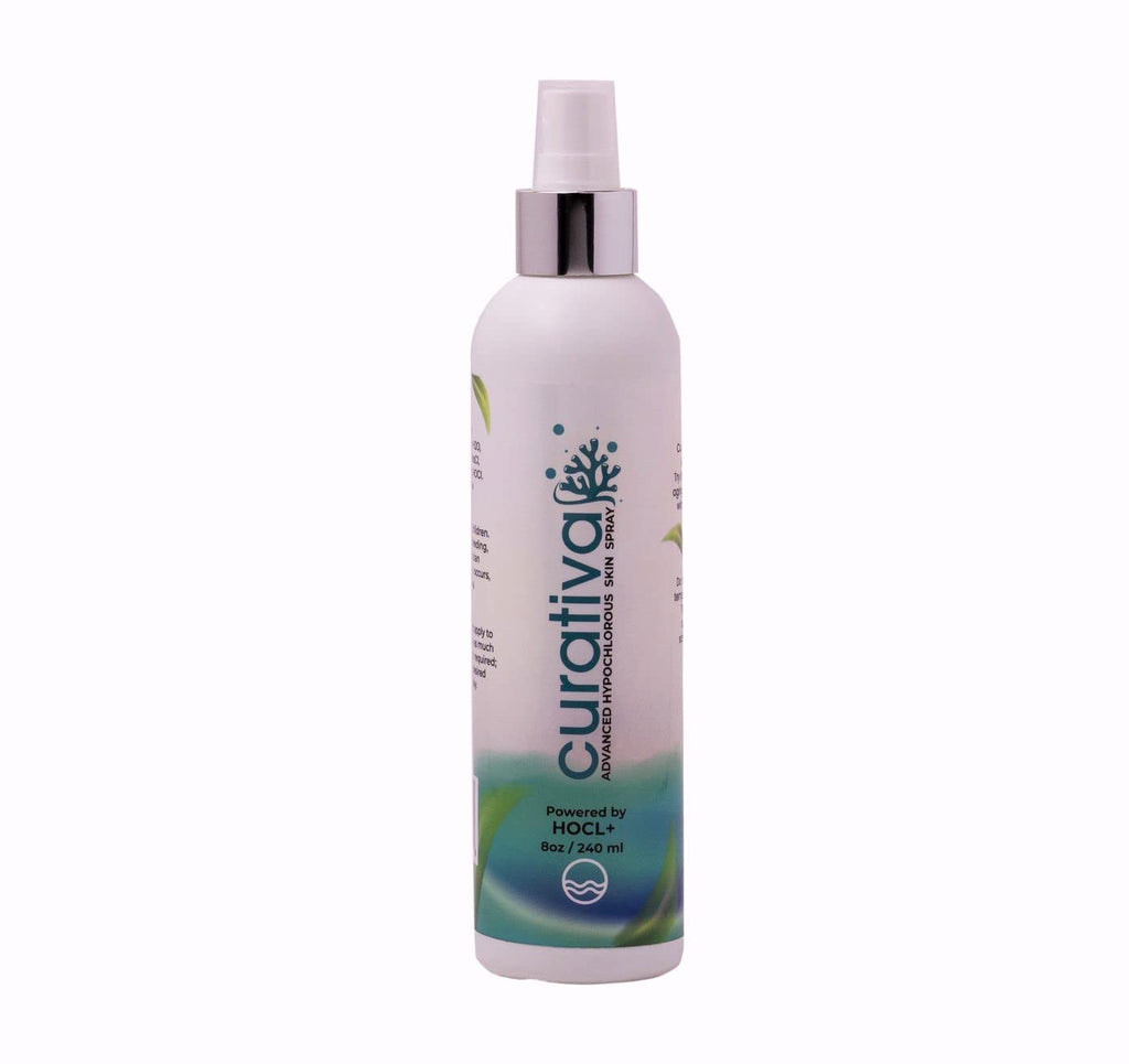 Curativa Bay .02% Hypochlorous Skin Spray – Organic, Made in USA, 8 oz
