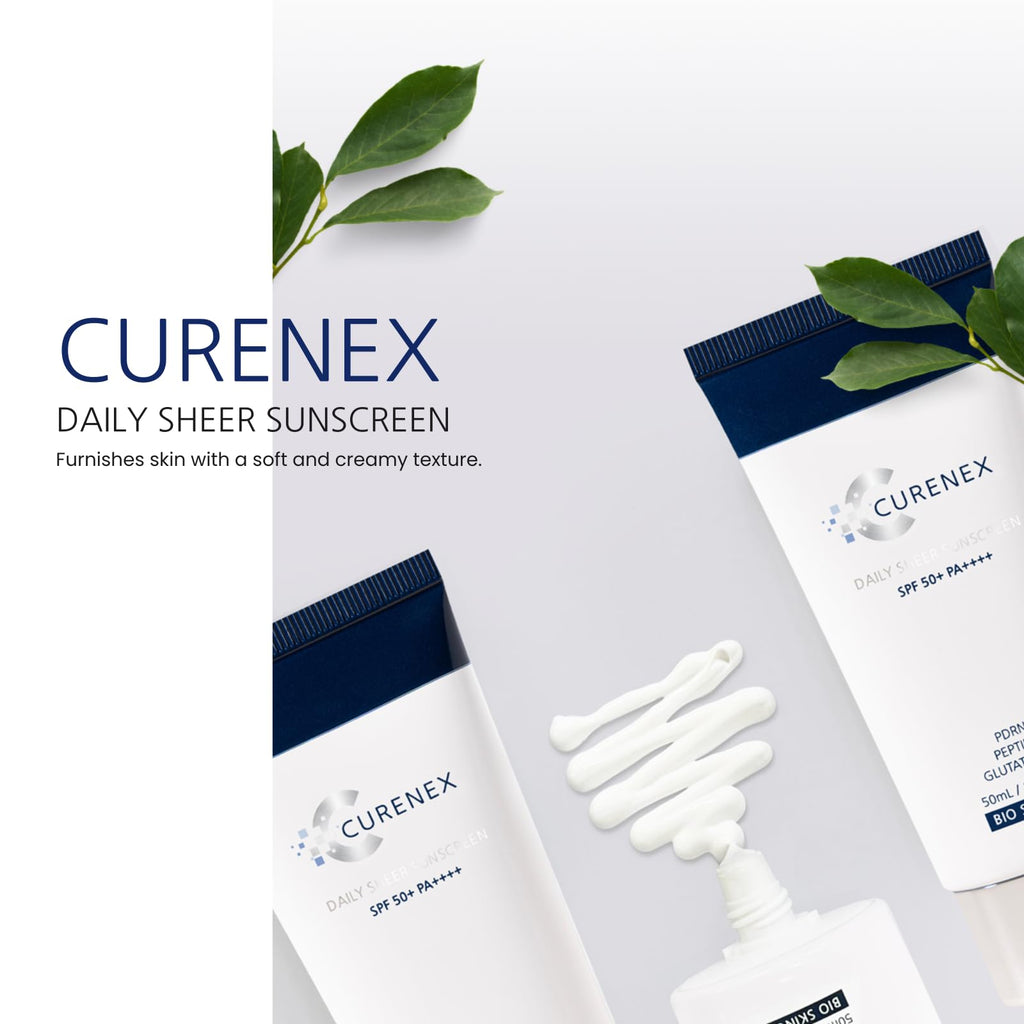 CURENEX Daily Sheer Sunscreen SPF50+ PA++++ – Gentle, Hydrating with PDRN & Peptides