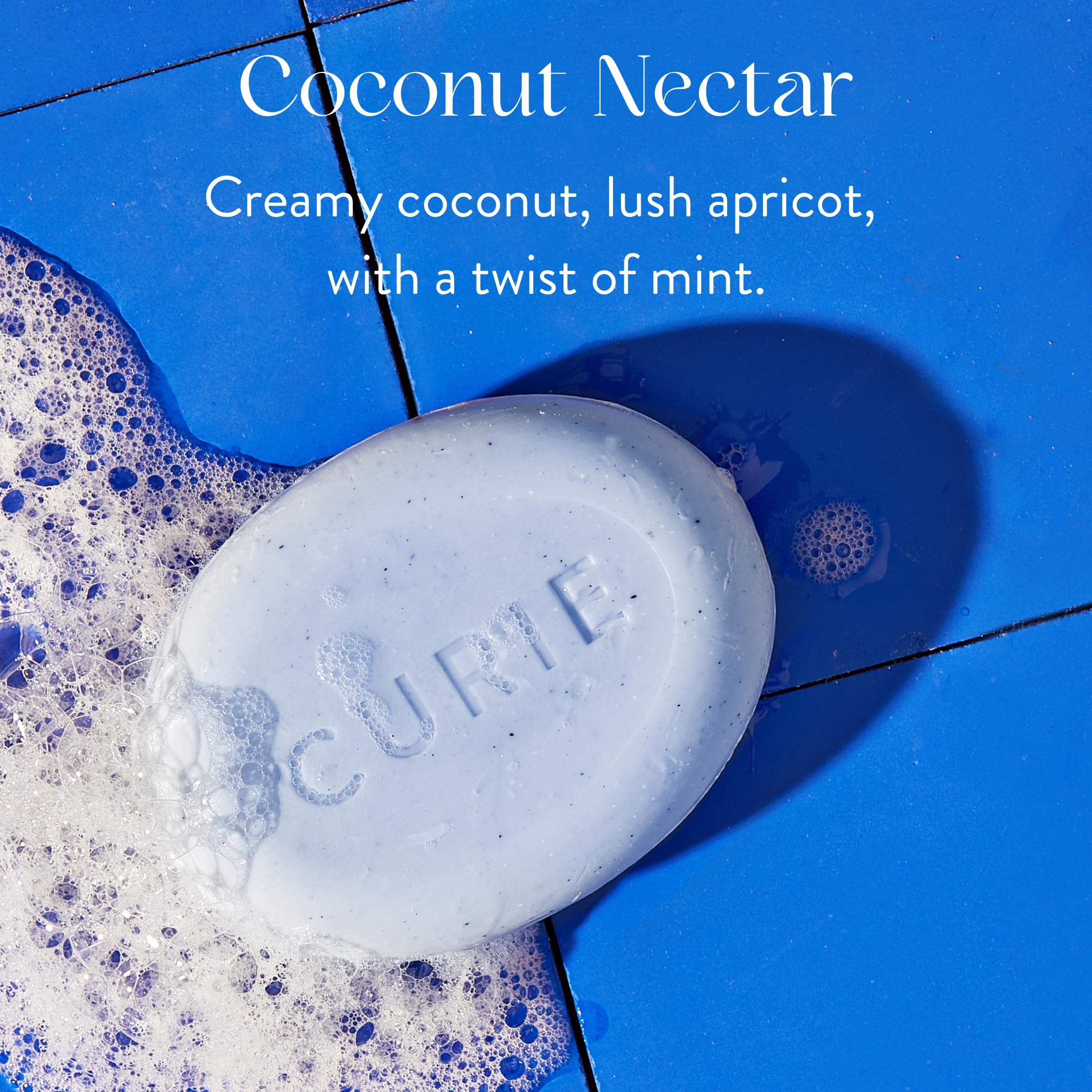 Curie Coconut Nectar Exfoliating Bar – Gentle, Vegan, Sulfate-Free 3-Pack