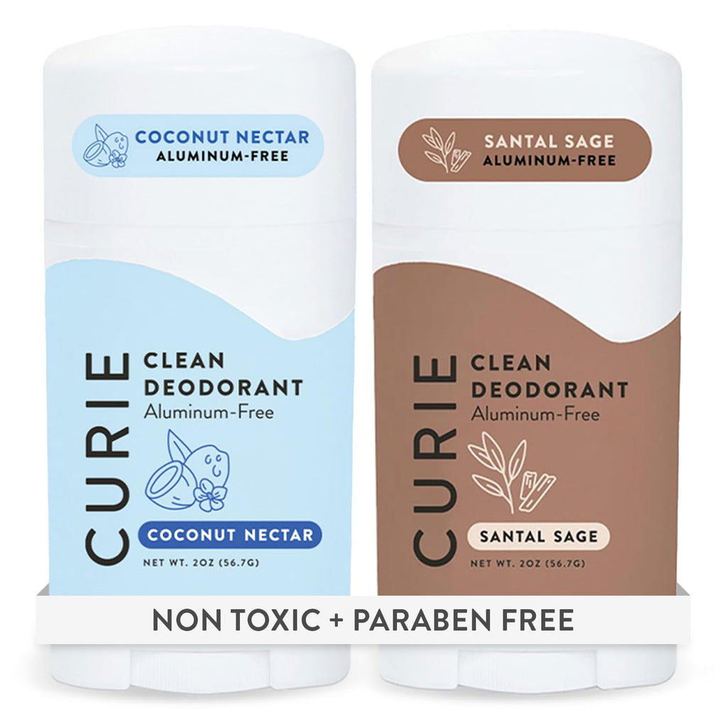 Curie Natural Deodorant for Women – Coconut Nectar + Santal Sage (Aluminum Free) 2pk