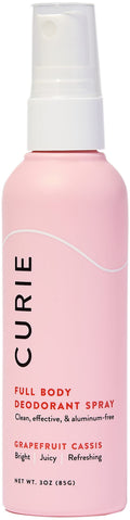 Curie Full Body Spray Deodorant – Aluminum Free, Grapefruit Cassis, 3oz