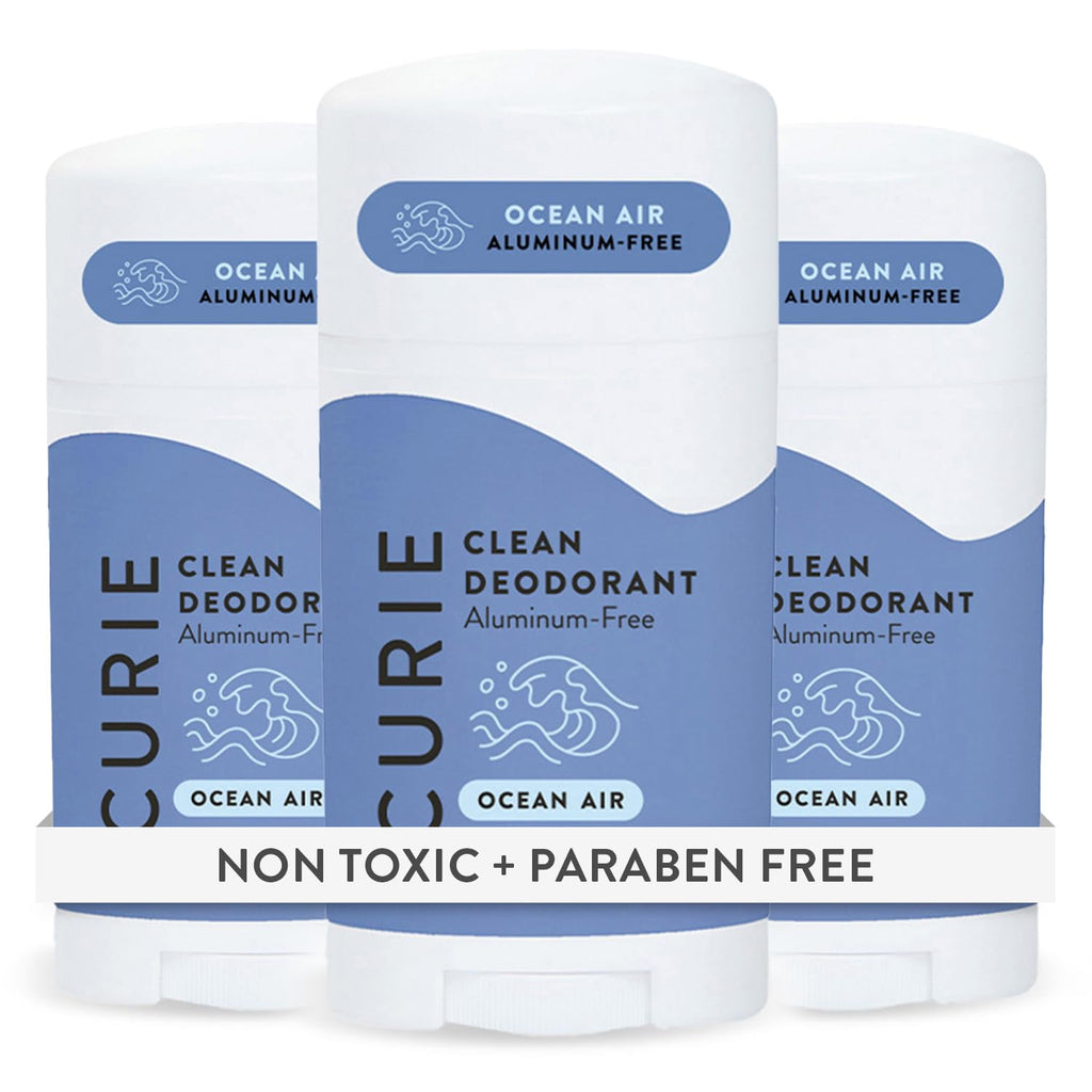 Curie Ocean Air Natural Deodorant for Women – Aluminum-Free, 3-Pack