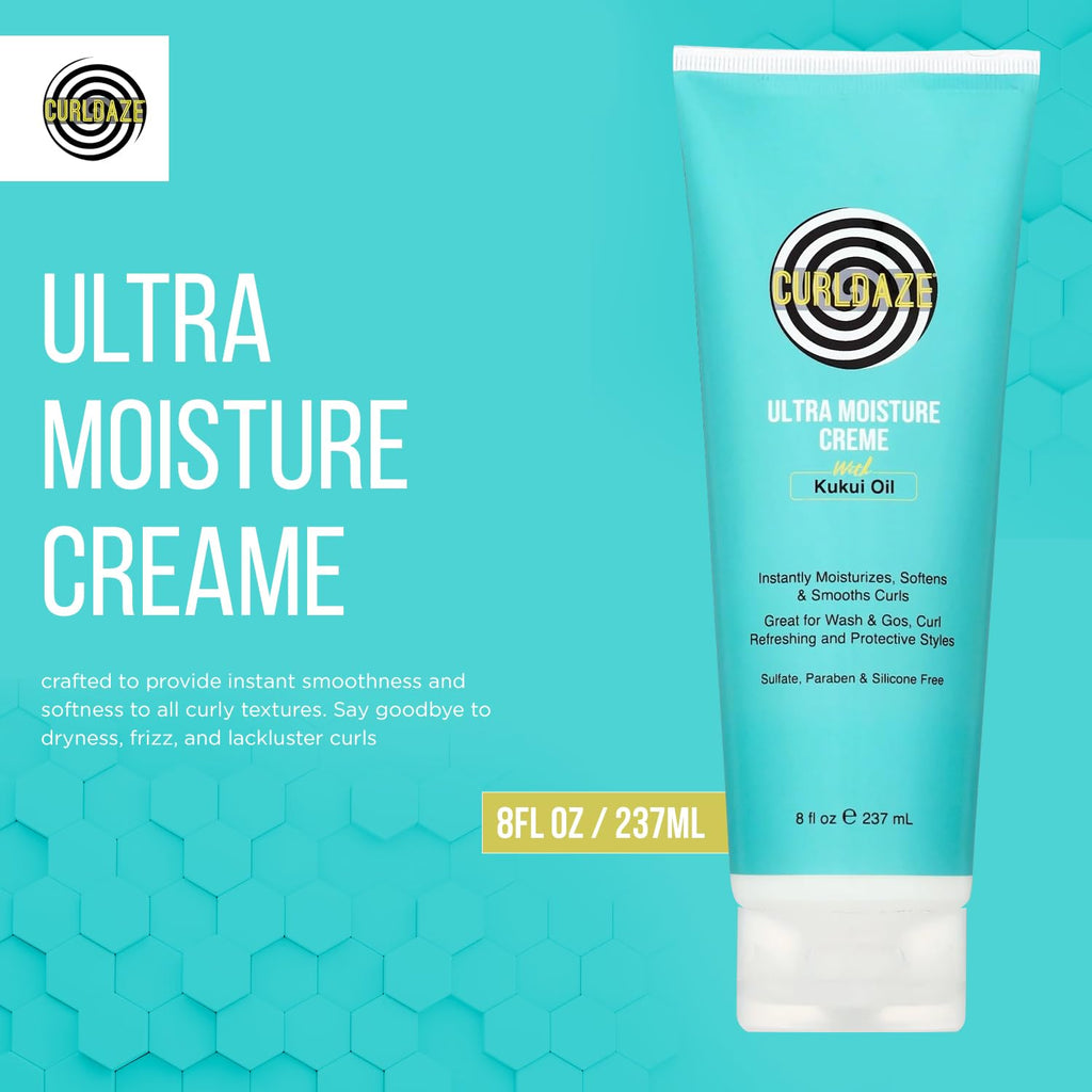 Curldaze Ultra Moisture Creme with Kukui Oil — Deep Hydration for Soft, Defined Curls