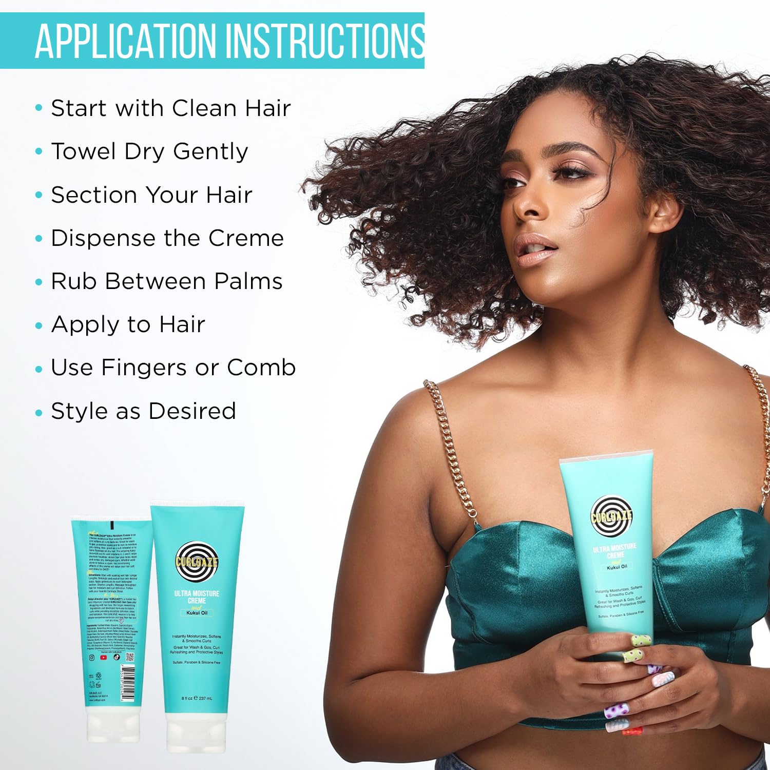 Curldaze Ultra Moisture Creme with Kukui Oil — Deep Hydration for Soft, Defined Curls