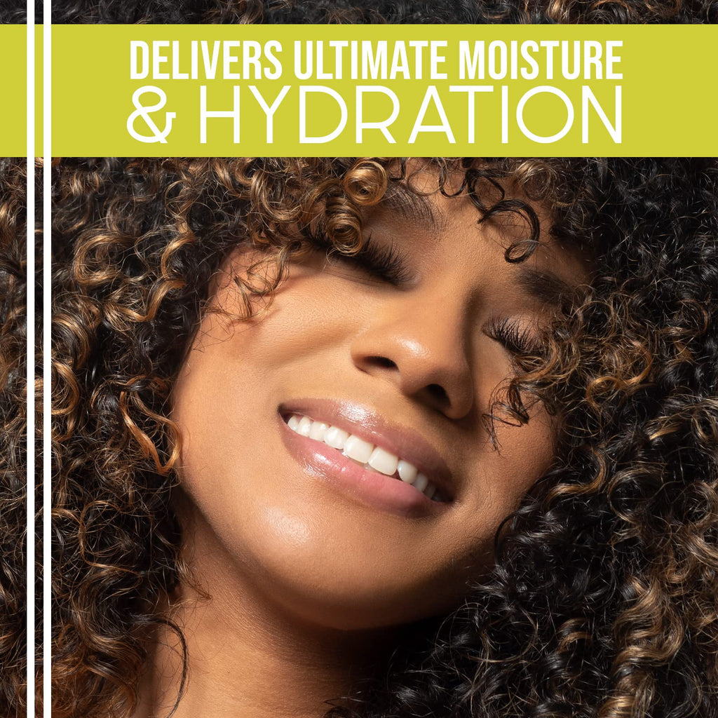 CurlMix Organic Moisturizer for Curly Hair with Avocado & Argan Oil – Softens, Lemon Creme – 8 fl oz