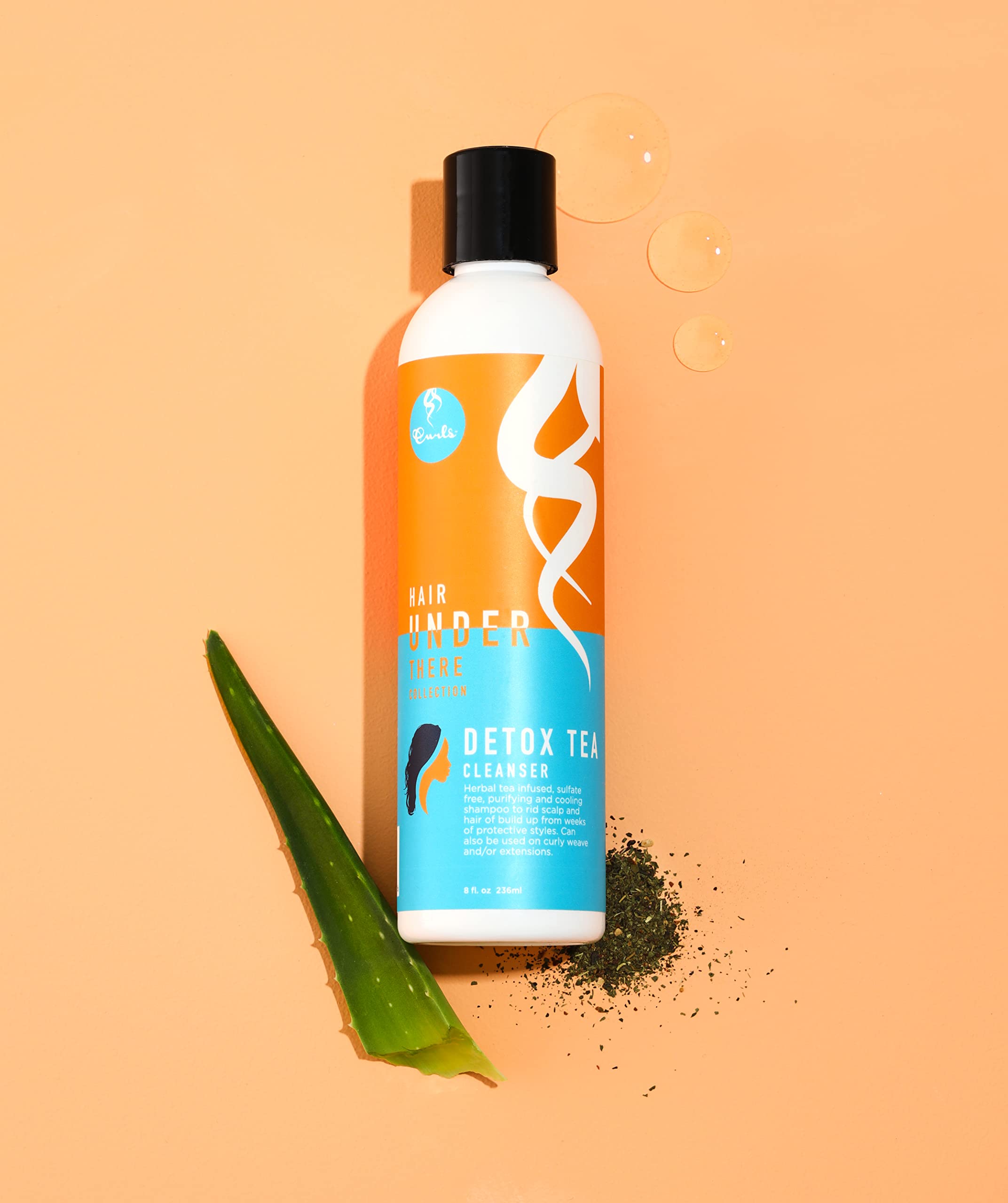 CURLS Hair Under There Detox Tea Shampoo 8 oz | Sulfate-Free Clarifying Cleanser