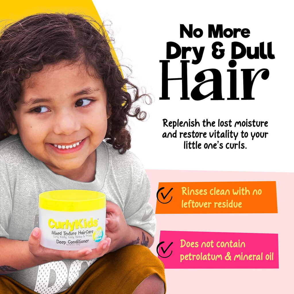 CurlyKids Hair Detangler Conditioner for Kids | Sulfate & Paraben Free, 8oz