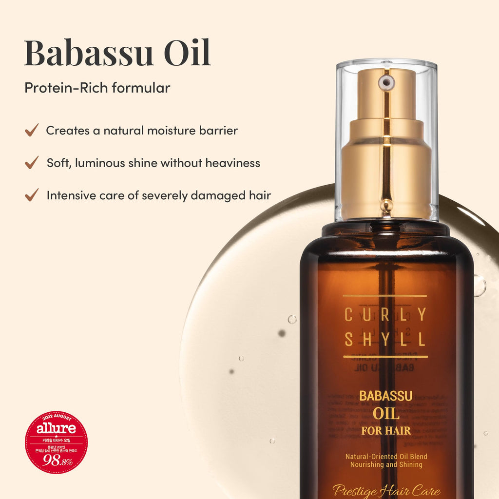 CURLYSHYLL Babassu Oil for Hair — Lightweight Moisture, Paraben-Free 100ml