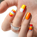 CurvLife Press On Nails – 30 Soft Gel Nails Kit, Natural Fit, Citrus Pop