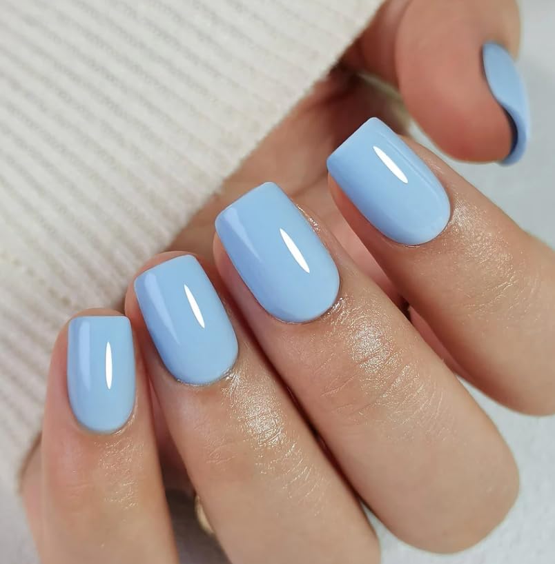 CurvLife Press On Nails Cloud Mist – 30Pcs Soft Gel Nails Kit
