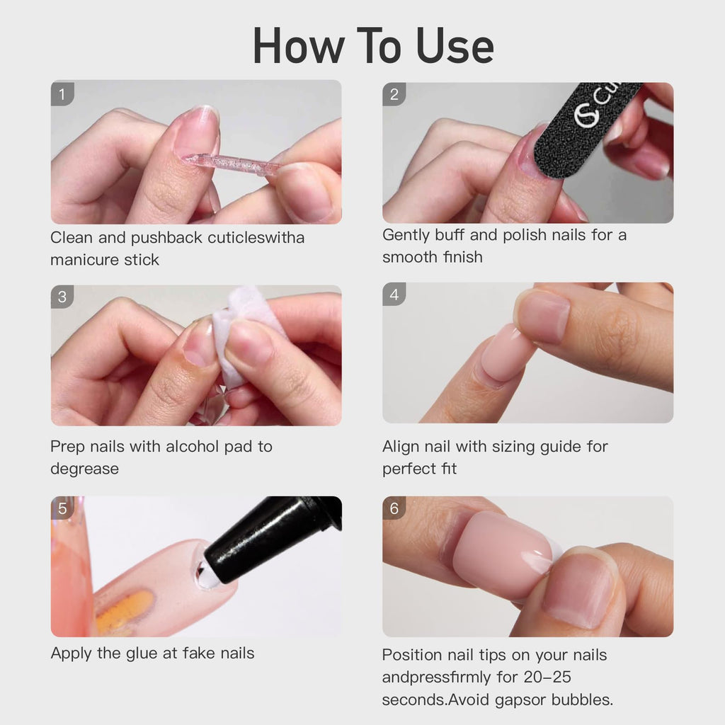 CurvLife Soft Gel Alomond Press On Nails – Long-Lasting, Reusable Kit (30 pcs)