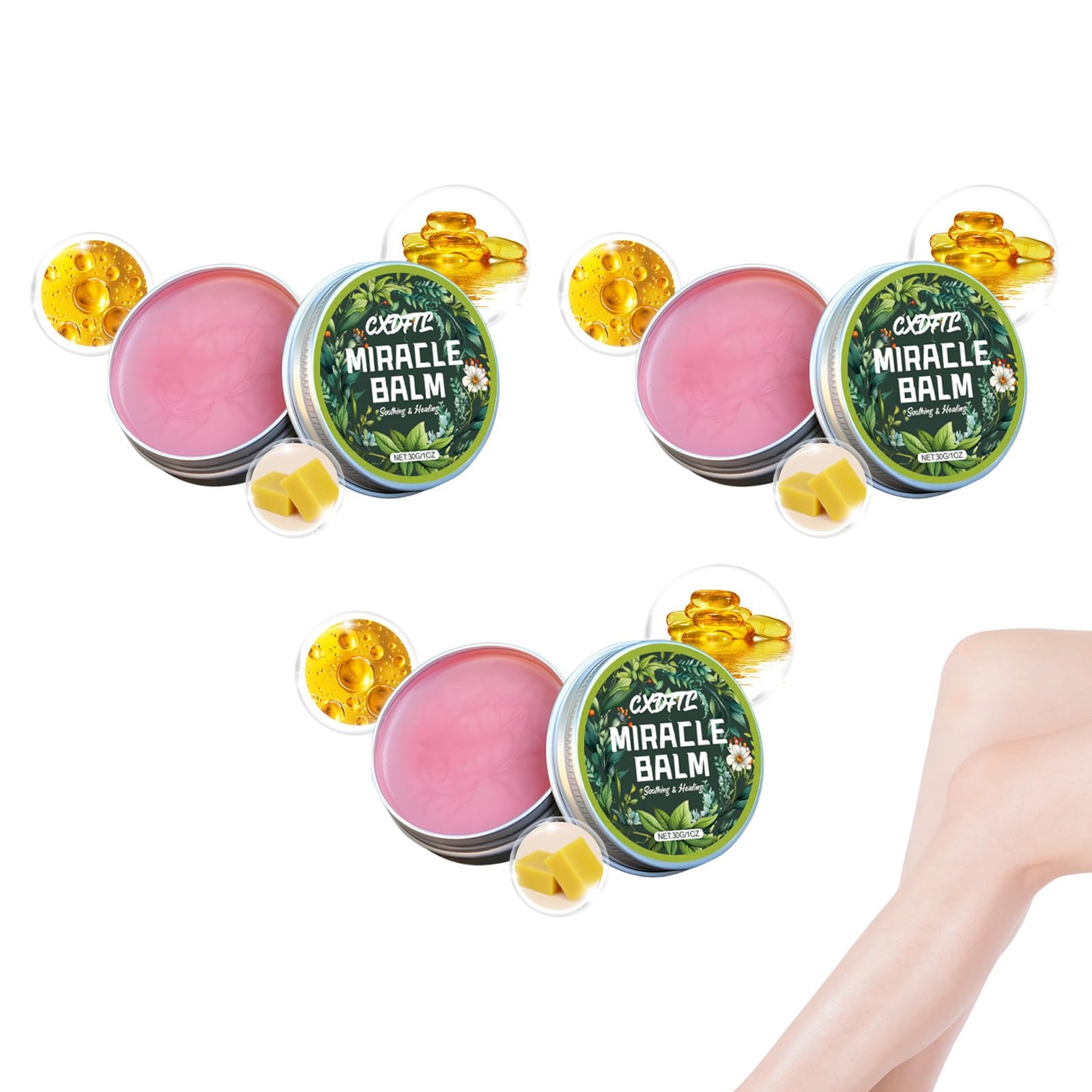 CXDFTL Miracle Balm 3-Pack – Natural, Gentle Hydration for All-Over Skin