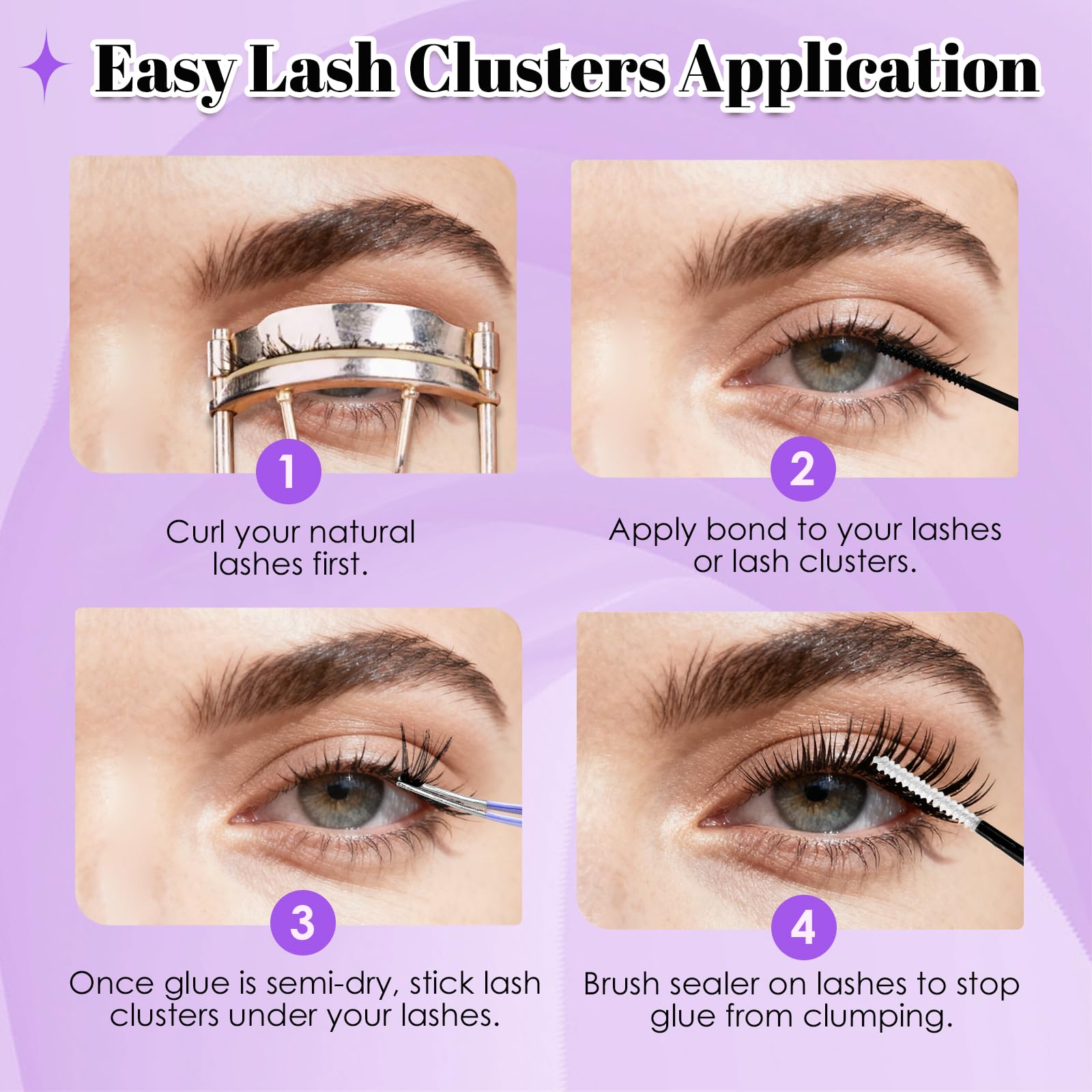 CyanoooGenesis Lash Clusters Kit — 640pcs DIY Eyelash Extensions with Bond & Seal, Tweezers | 30D-60D, 9-16mm