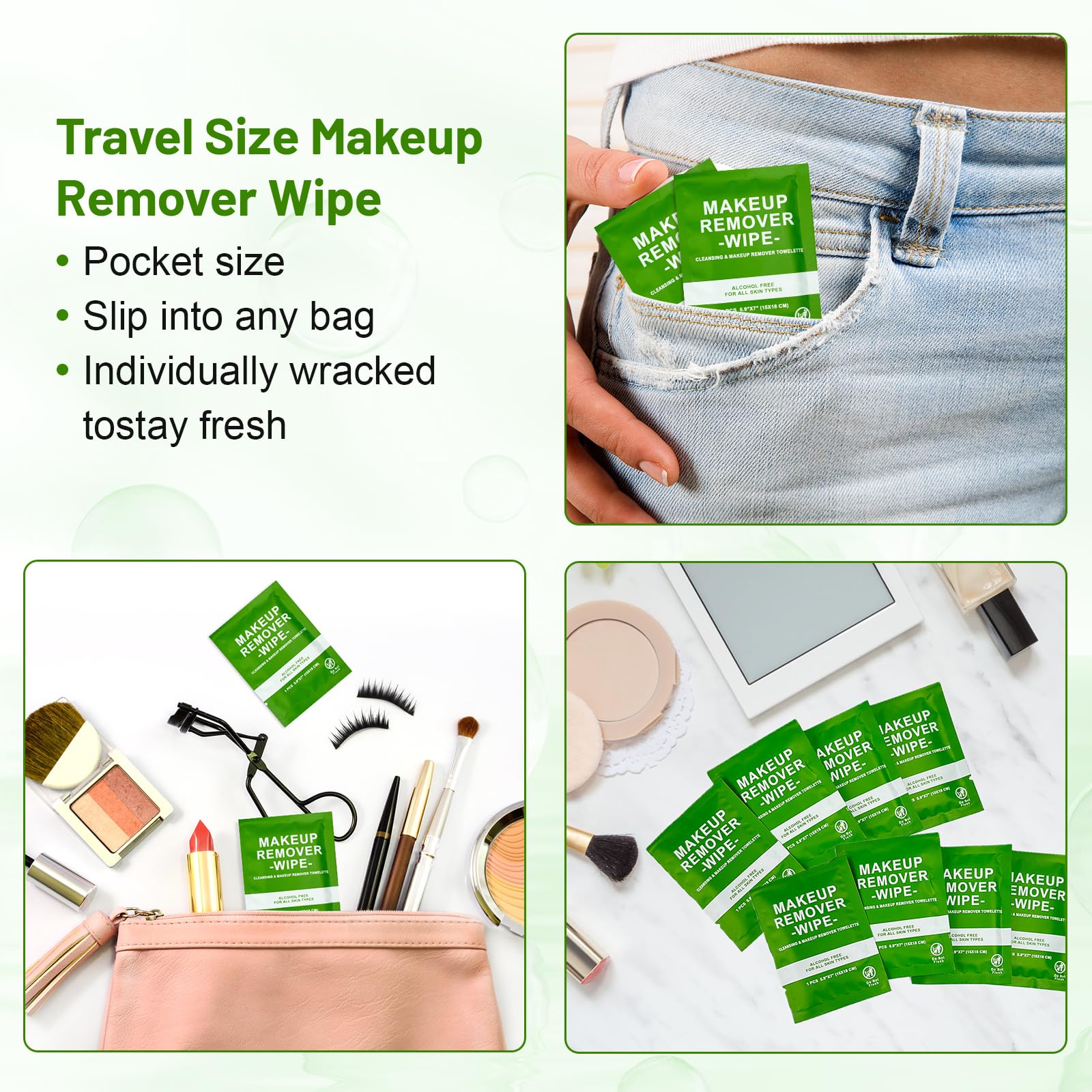Cydioa 100-Count Makeup Remover Wipes Bulk Pack – Individually Wrapped, Gentle Face & Eye Cleansing