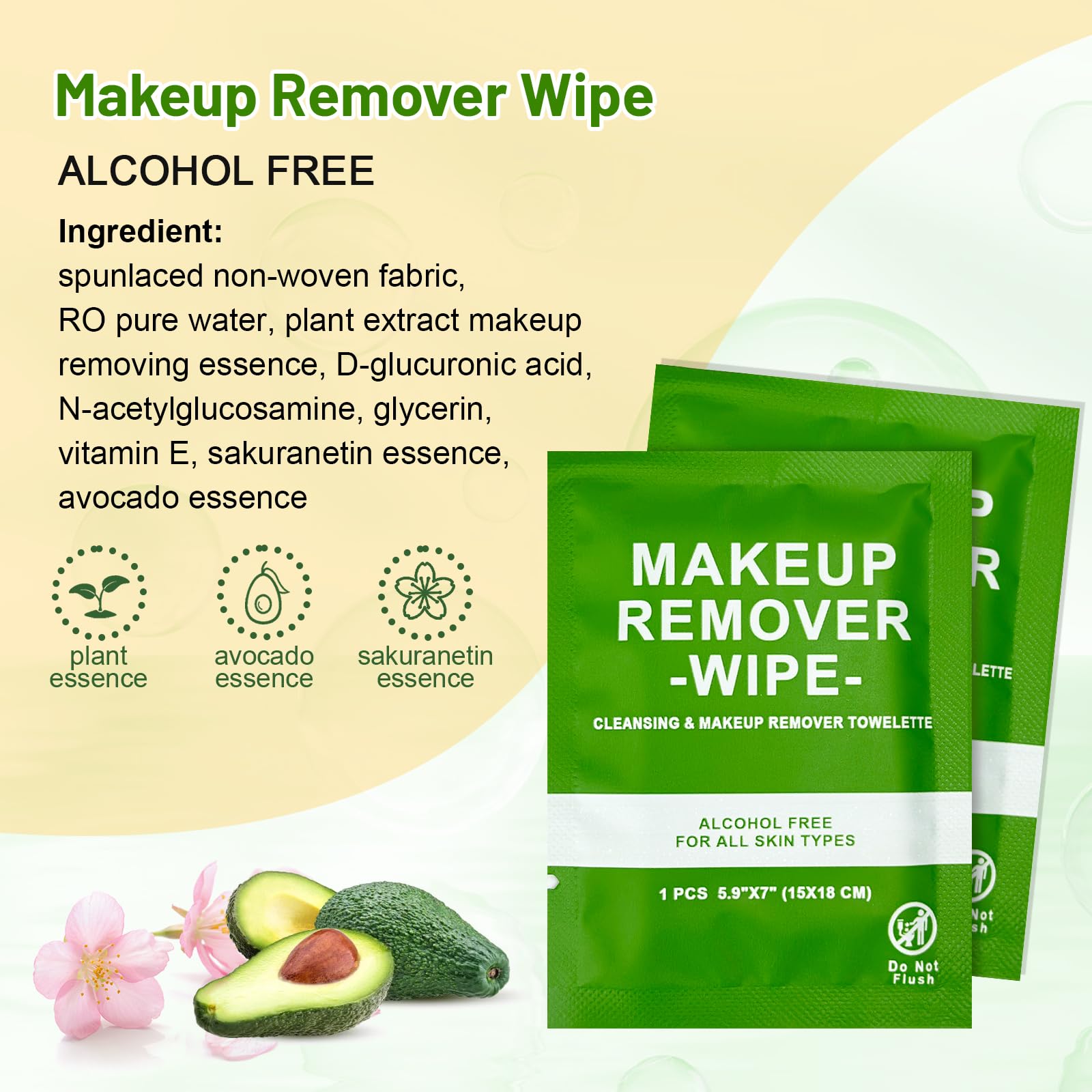 Cydioa 100-Count Makeup Remover Wipes Bulk Pack – Individually Wrapped, Gentle Face & Eye Cleansing