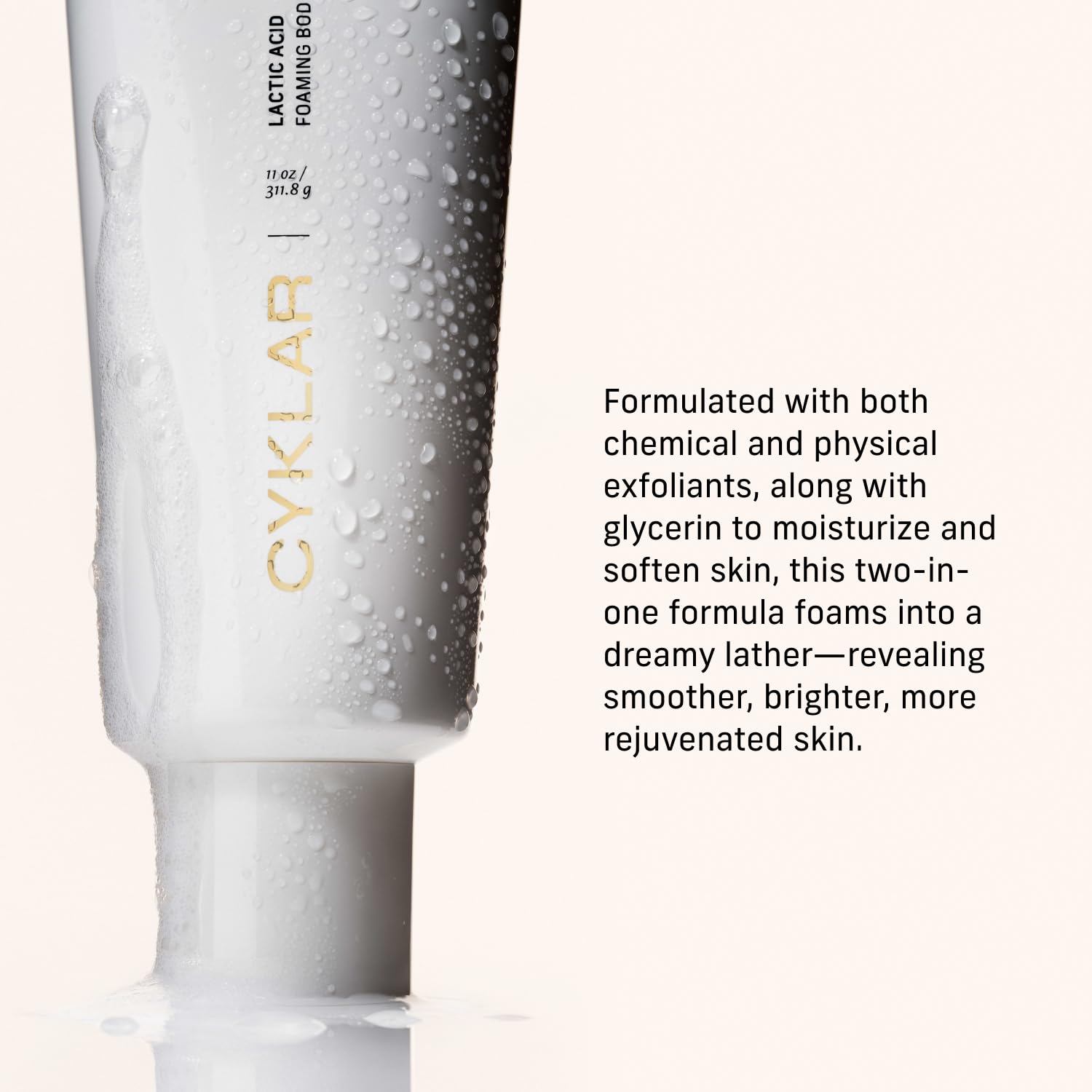 CYKLAR Lactic Acid Body Polish – AHAs + Volcanic Pumice, Fragrance-Free, 11 oz