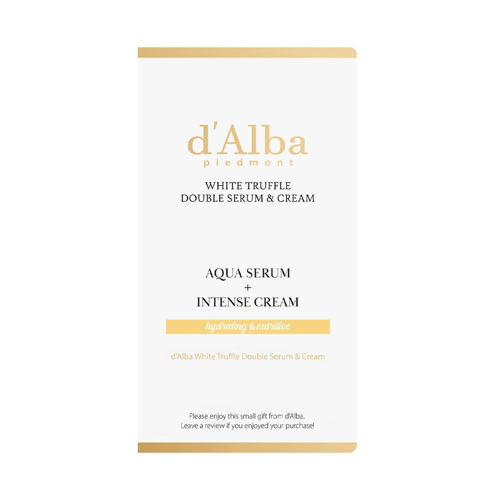 d'Alba White Truffle Double Serum & Cream – 0.45 oz, Vegan Dual-Formula
