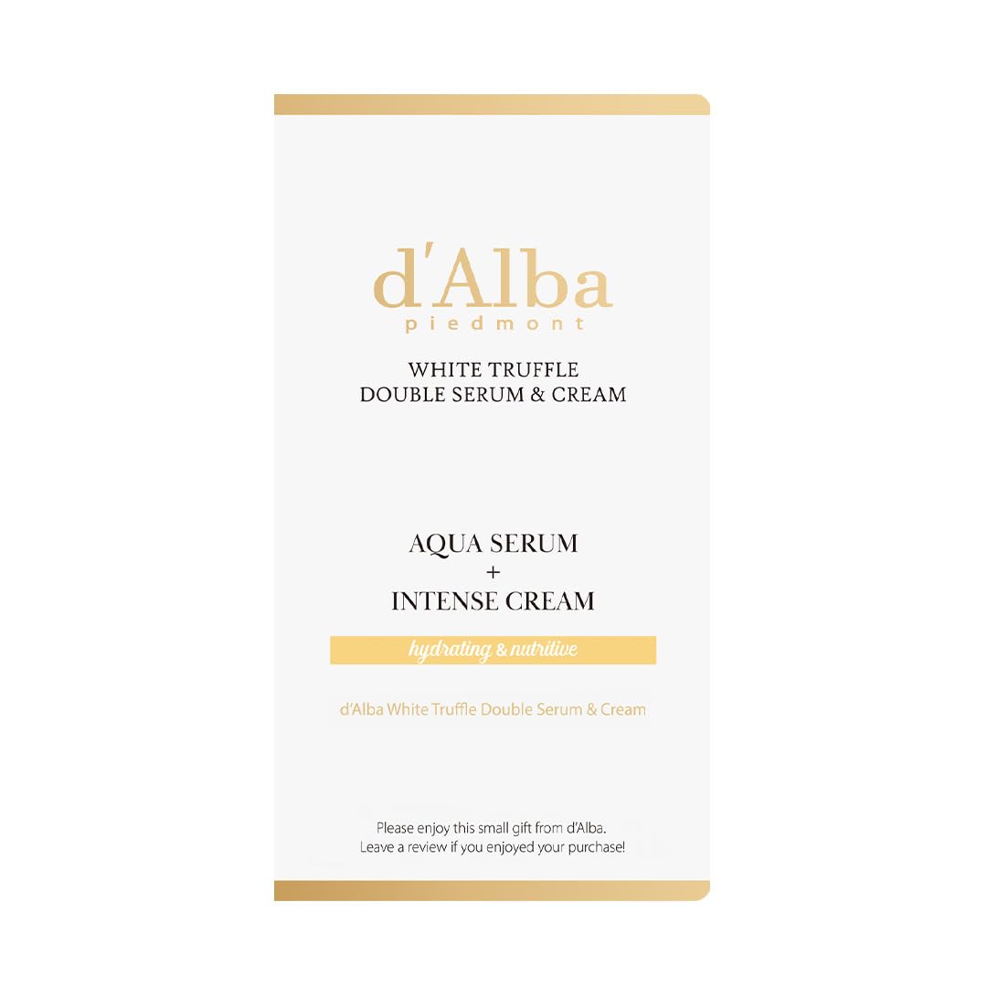 d'Alba White Truffle Double Serum & Cream – 0.45 oz, Vegan Dual-Formula