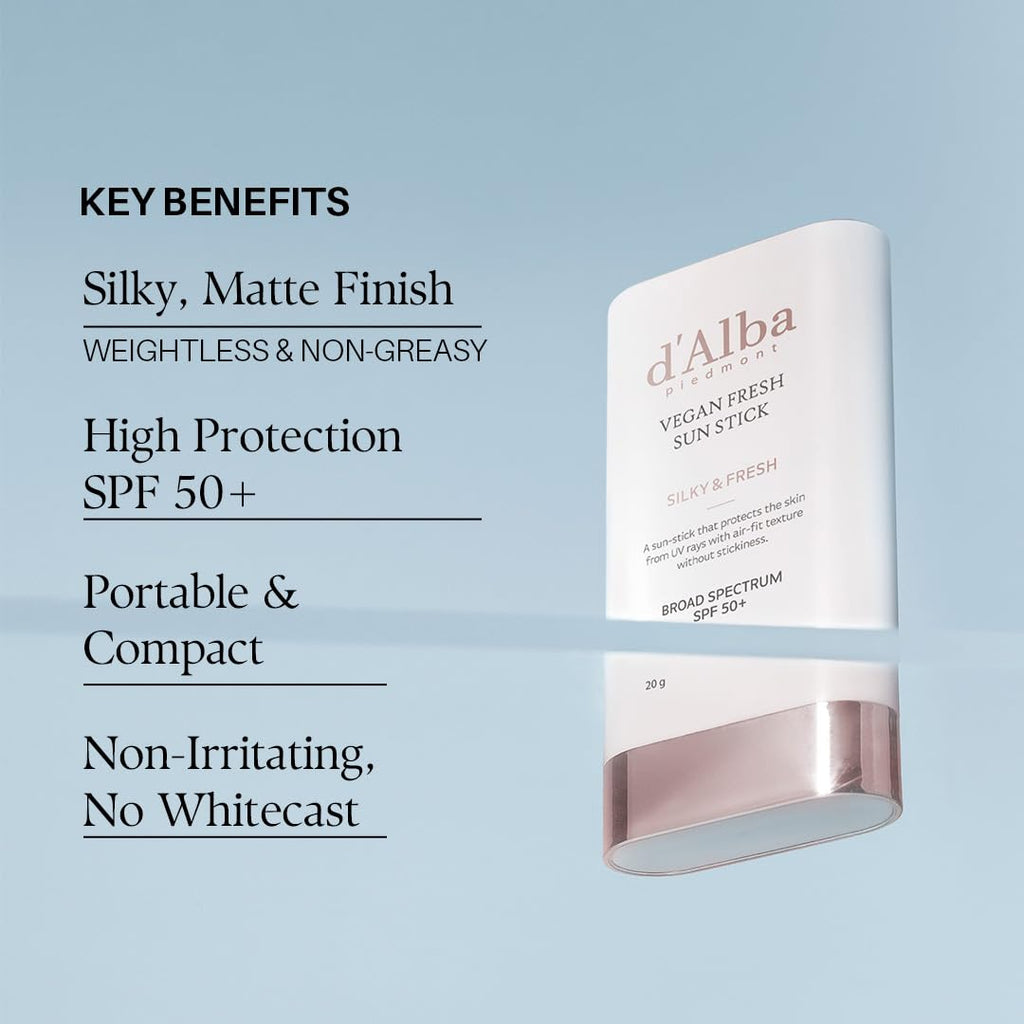 d'alba Piedmont Air Fit Fresh Sun Stick SPF 50+ | Vegan, Non-Sticky On-The-Go Sun Protection
