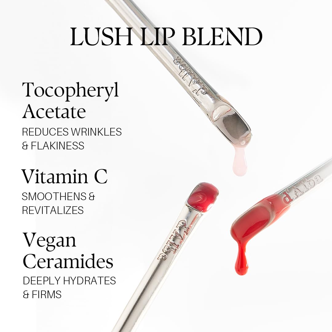 d'alba Piedmont Plumping Lip Glow Mood Volumizer – Hydrating Lip Plumper with Vegan Ceramide & Vitamin C & E (Petal Rose, 0.17 fl oz)