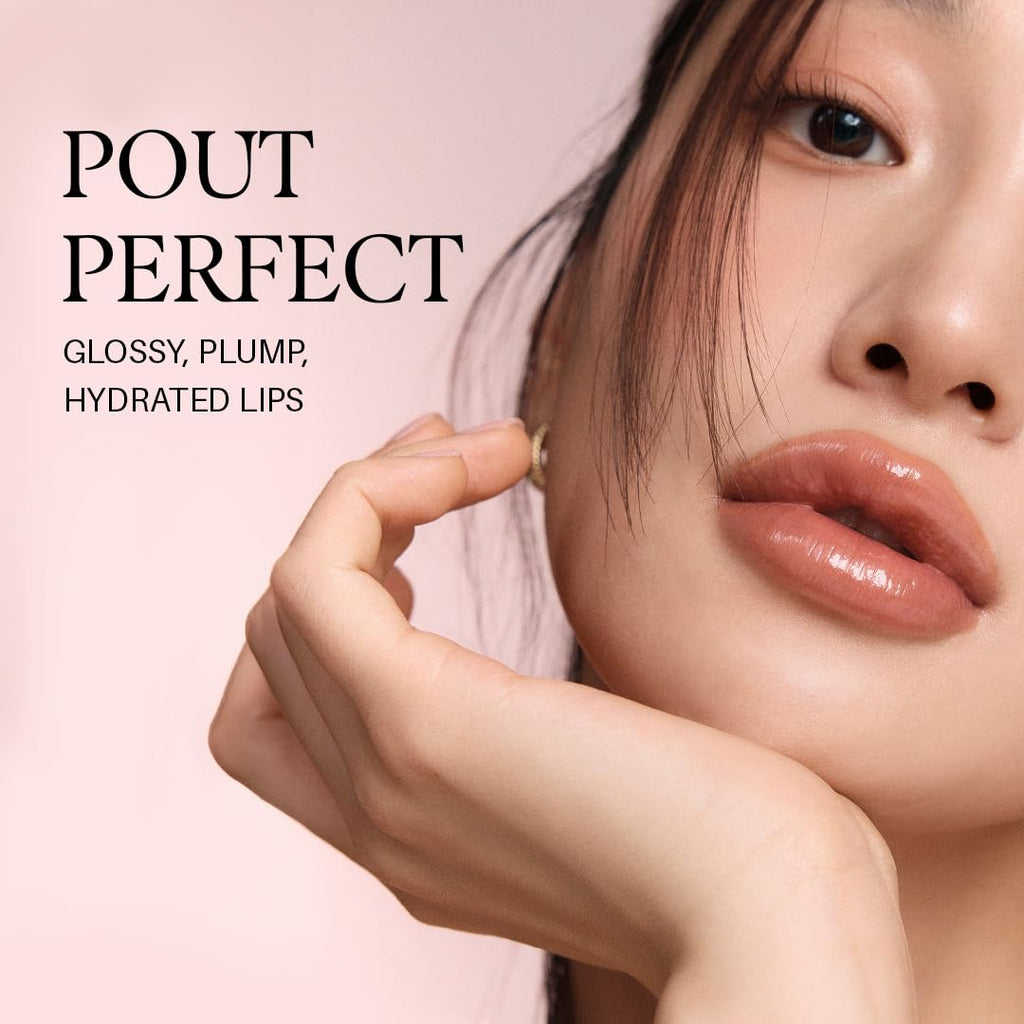 d'alba Piedmont Plumping Lip Glow Mood Volumizer – Hydrating Lip Plumper with Vegan Ceramide & Vitamin C & E (Petal Rose, 0.17 fl oz)