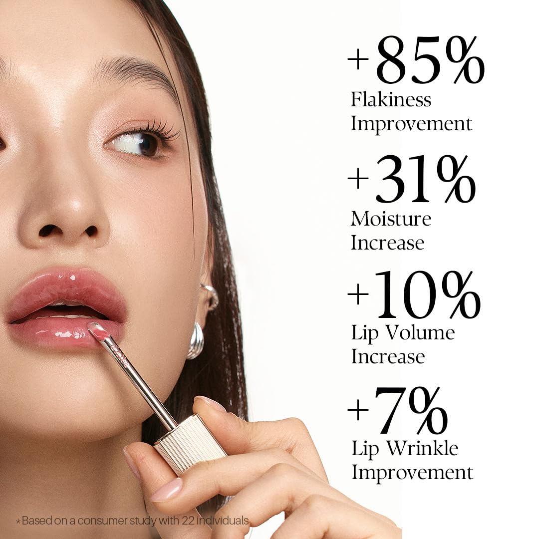 d'alba Piedmont Plumping Lip Glow Mood Volumizer – Hydrating Lip Plumper with Vegan Ceramide & Vitamin C & E (Petal Rose, 0.17 fl oz)