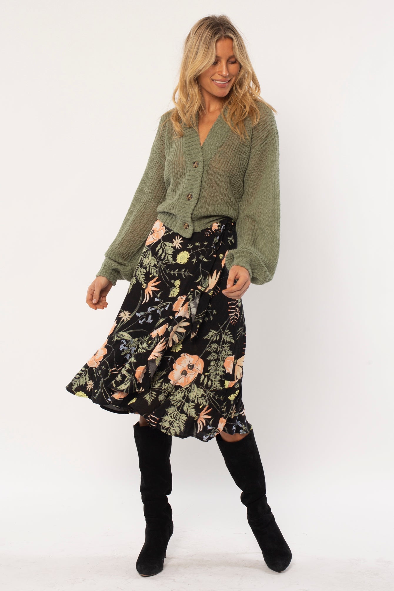 Amuse Society Holly woven midi skirt