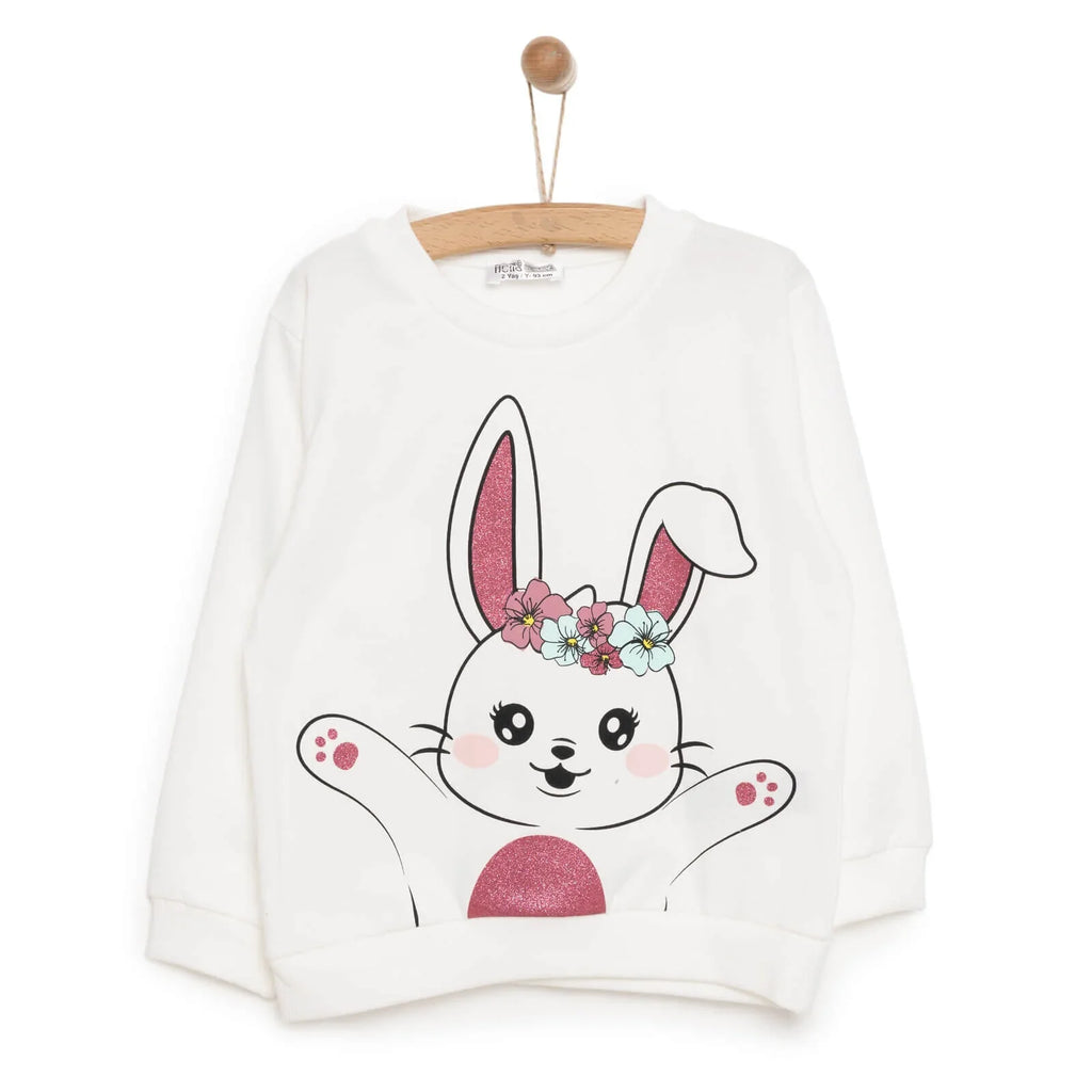 HelloBaby Bunny Motif Brushed Baby Sweatshirt (6 Months to 5 Years)