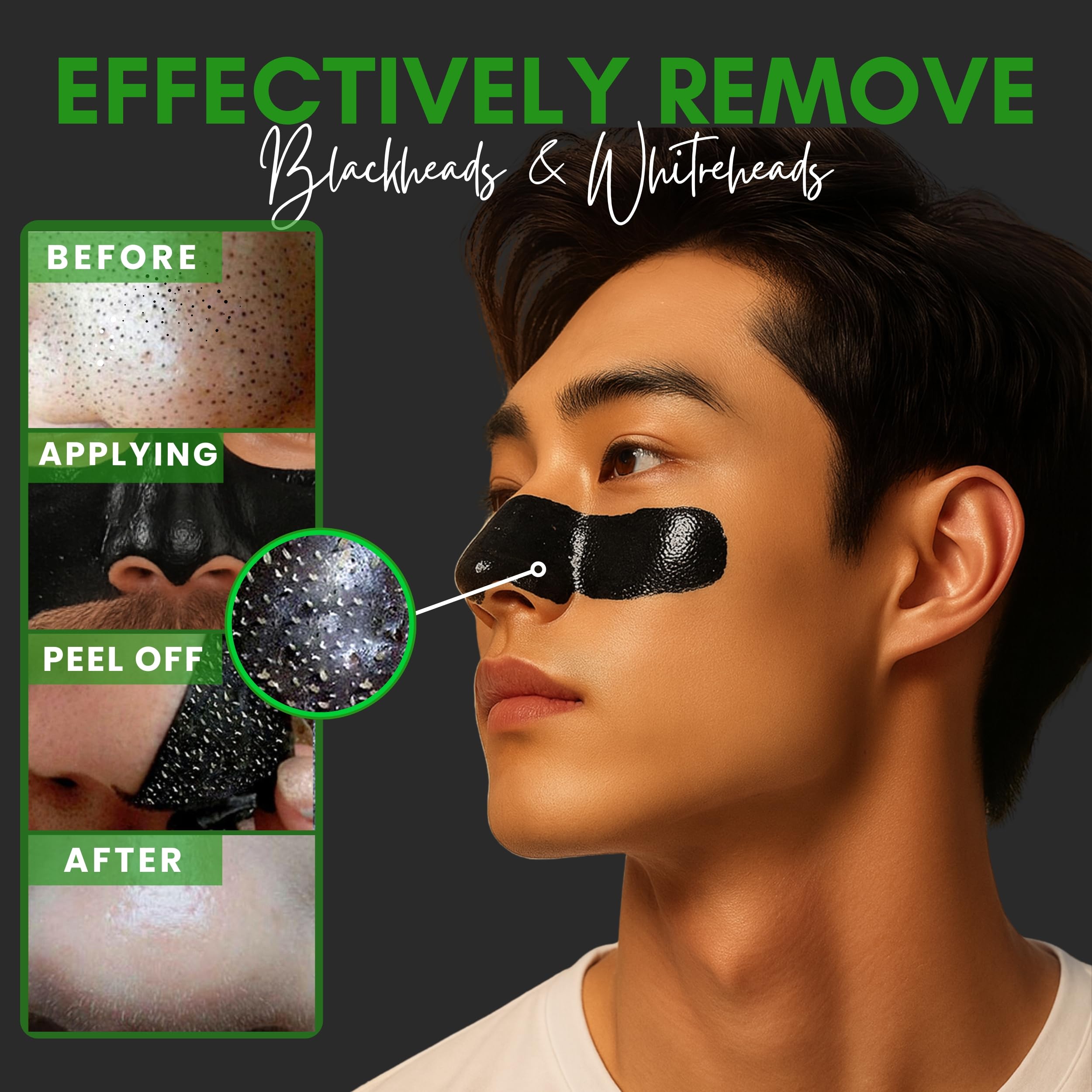 DAAZZS Blackhead Remover Mask – Charcoal Peel-Off Kit for Deep Pore Cleansing & Purifying