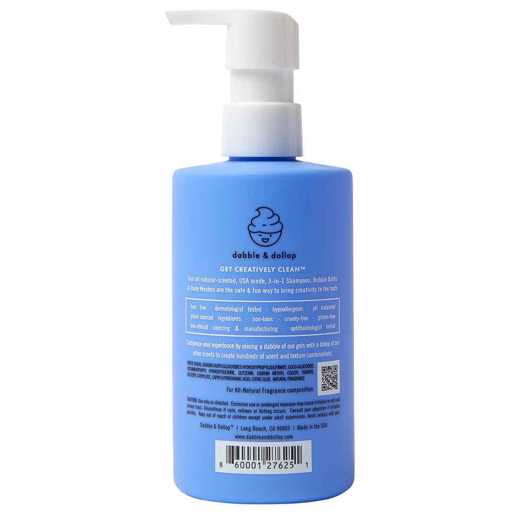 Dabble & Dollop Blueberry 3-in-1 Bubble Bath for Kids – USA-Made, Tear-Free, Paraben & Sulfate Free (10oz x2)