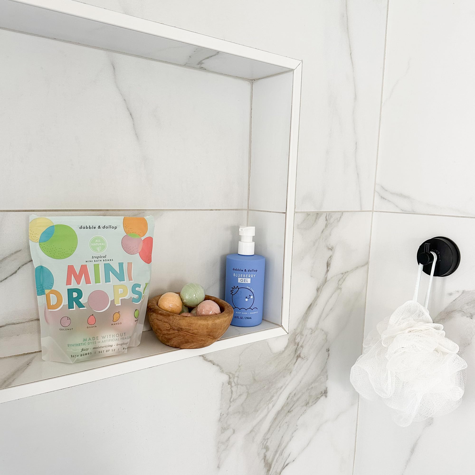 Dabble & Dollop Mini Bath Bombs – 24 Pack, Fresh Fruit Scents, Natural & Kid-Friendly