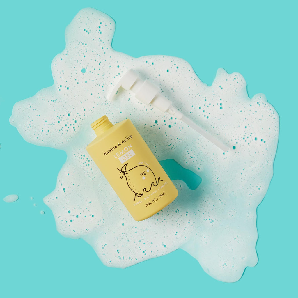 Dabble and Dollop Lemon + Vanilla 3-in-1 Bath Wash for Kids – Tear-Free, Plant-Based, 2-Pack