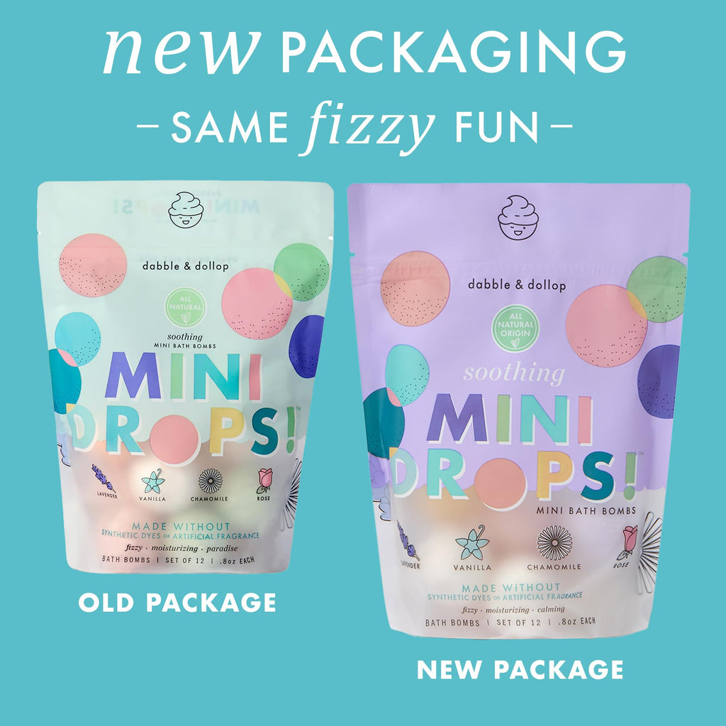 Dabble & Dollop Soothing Mini Bath Bombs + Vanilla 3-in-1 Cleanser for Kids | All-Natural, Vegan, Cruelty-Free (Pack of 2)