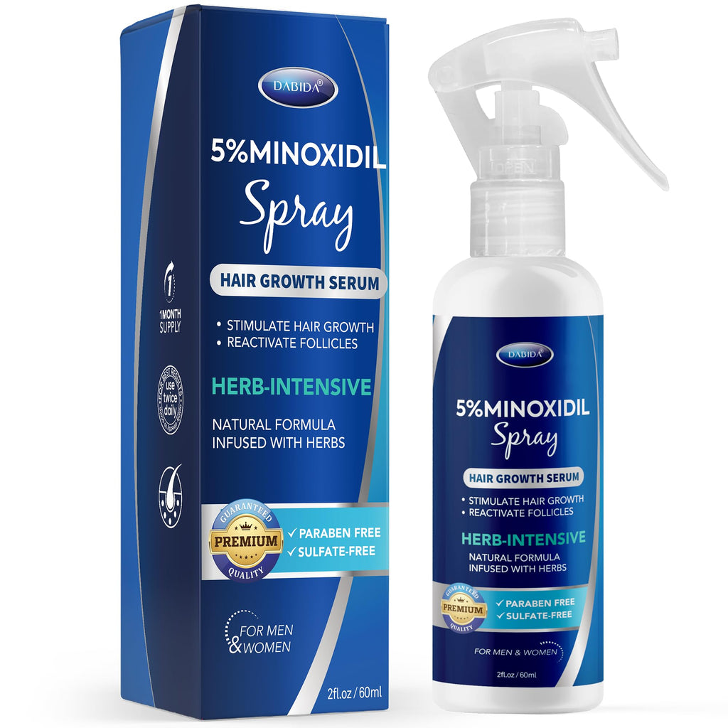 DABIDA 5% Minoxidil Hair Regrowth Spray – For Women & Men, 60ml